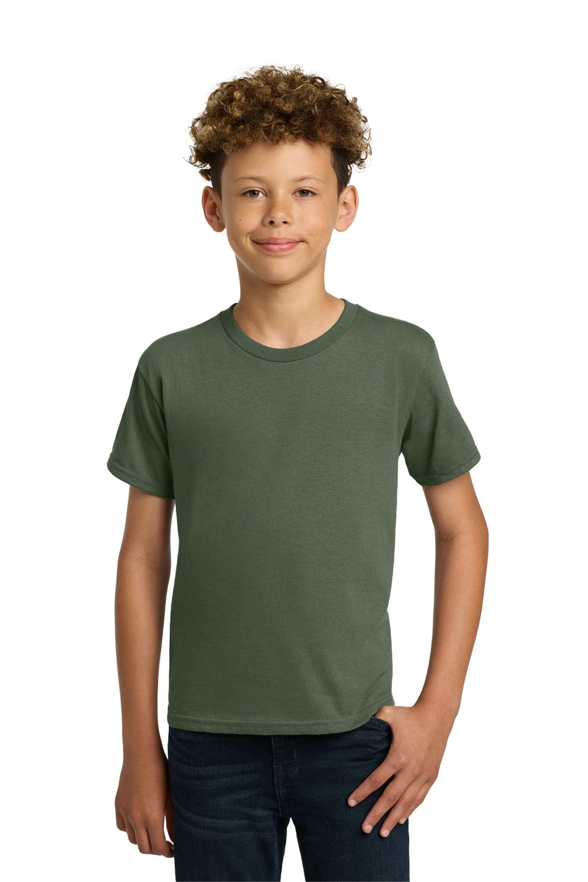 Gildan 5000B Youth Heavy Cotton 100% Cotton T-Shirt in Military Green