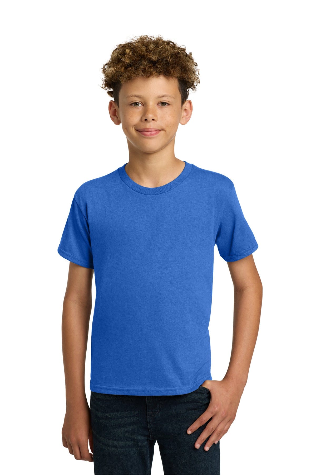 Gildan 5000B Youth Heavy Cotton 100% Cotton T-Shirt in Neon Blue