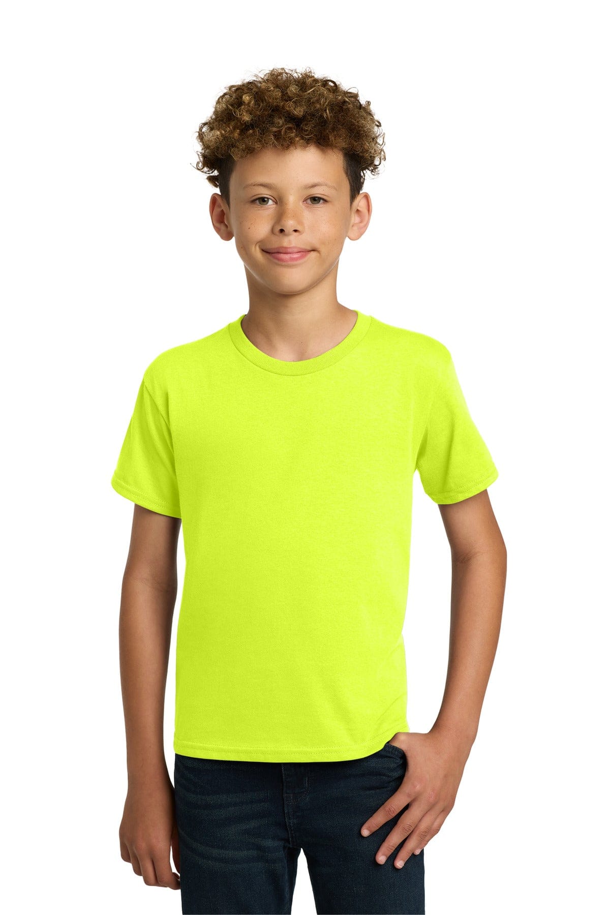 Gildan 5000B Youth Heavy Cotton 100% Cotton T-Shirt in Safety Green