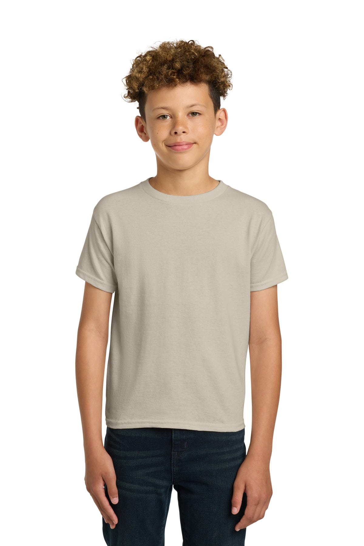 Gildan 5000B Youth Heavy Cotton 100% Cotton T-Shirt in Sand