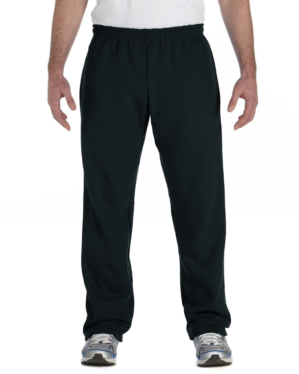 Gildan G184 Adult Unisex Heavy Blend Adult 8 oz., 50/50 Open-Bottom Sweatpants in Black