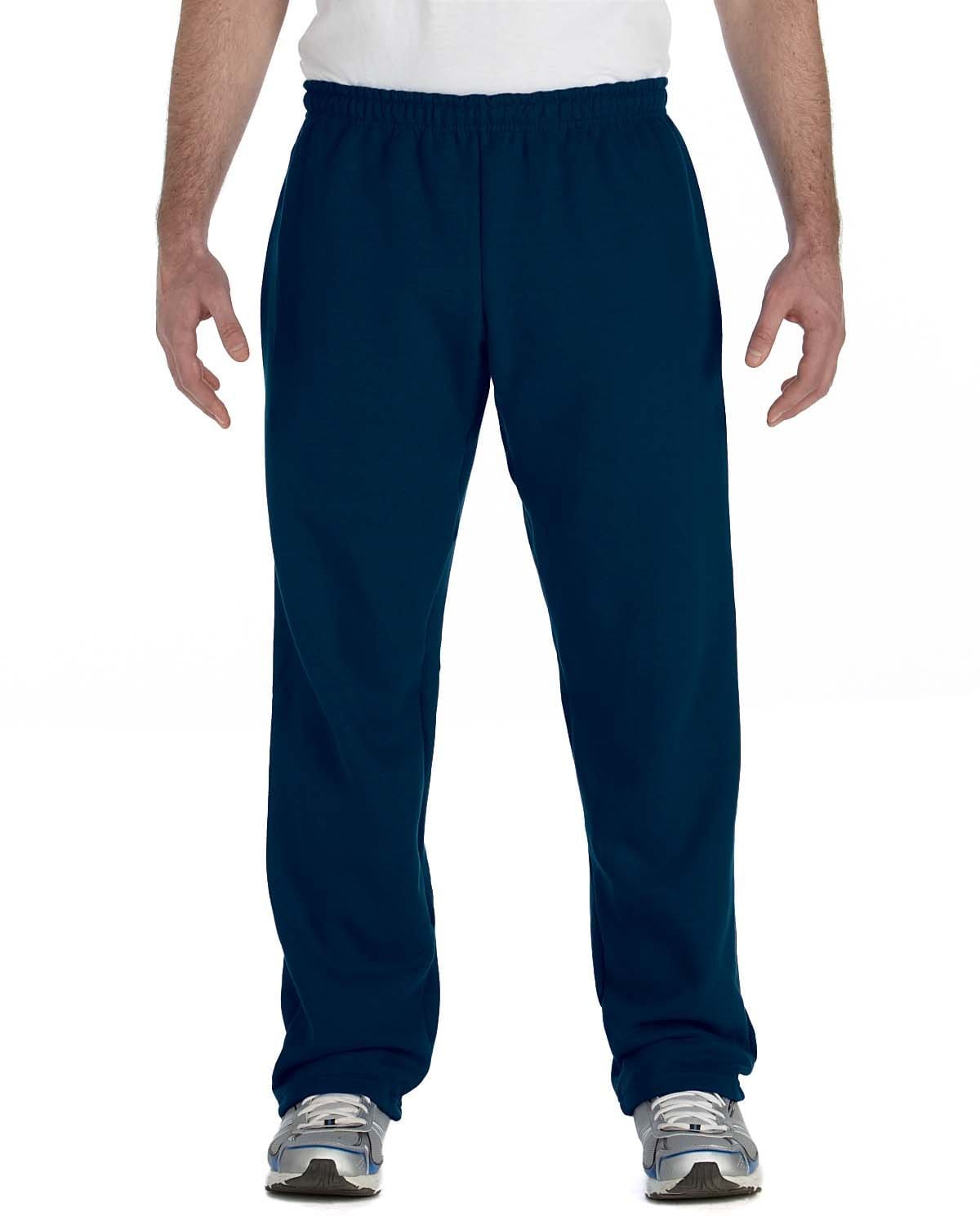 Gildan G184 Adult Unisex Heavy Blend Adult 8 oz., 50/50 Open-Bottom Sweatpants in Navy