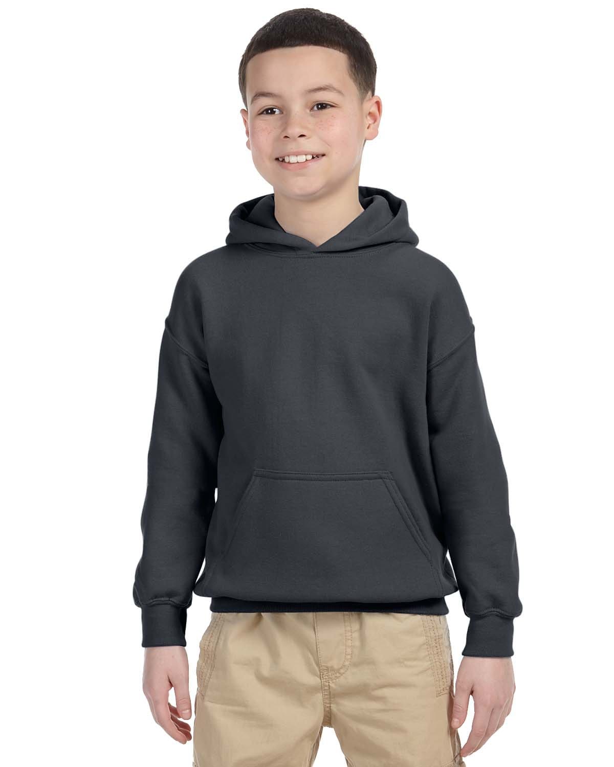 Gildan G185B Youth Heavy Blend Hooded Sweatshirt in Charcoal