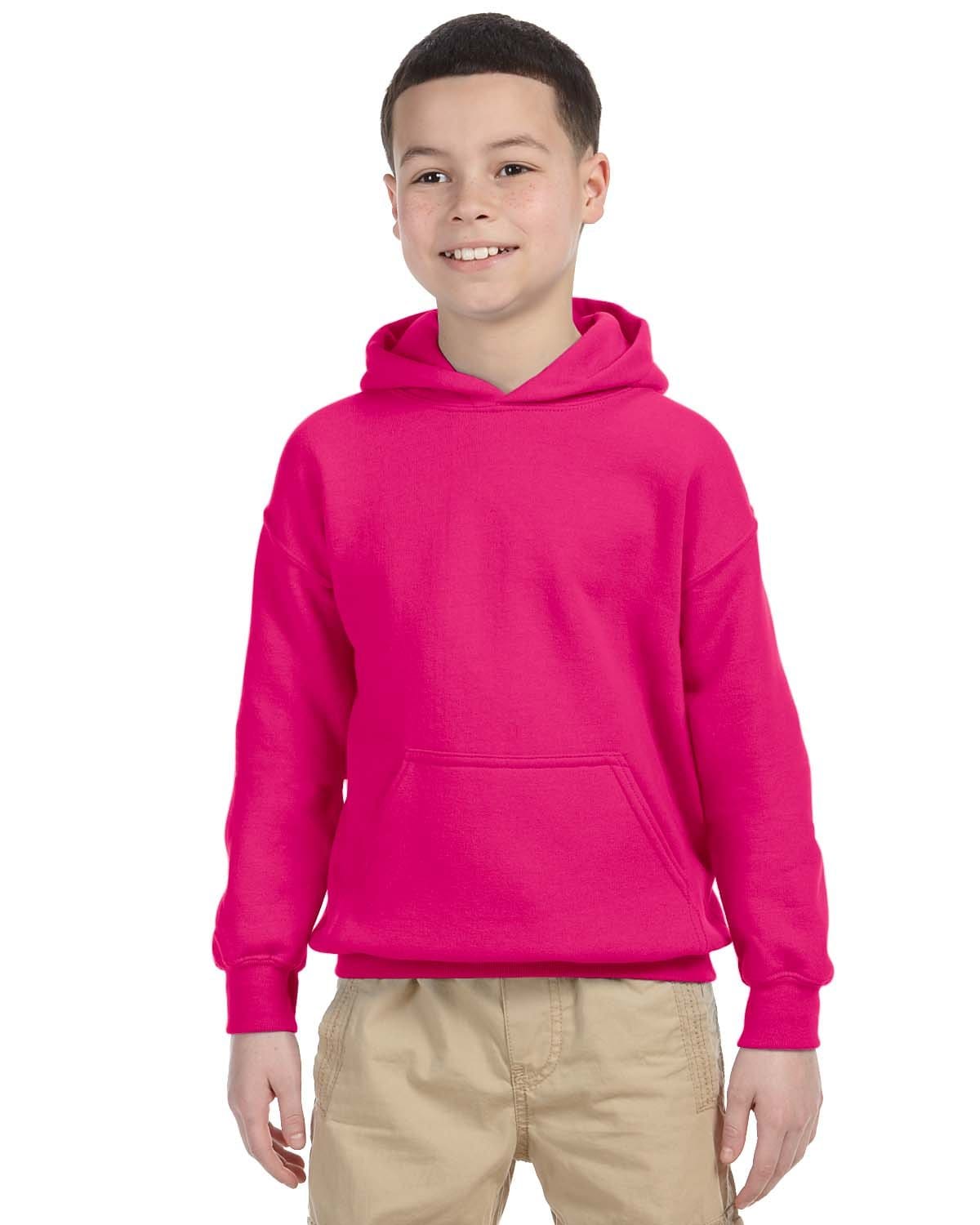 Gildan G185B Youth Heavy Blend Hooded Sweatshirt in Heliconia