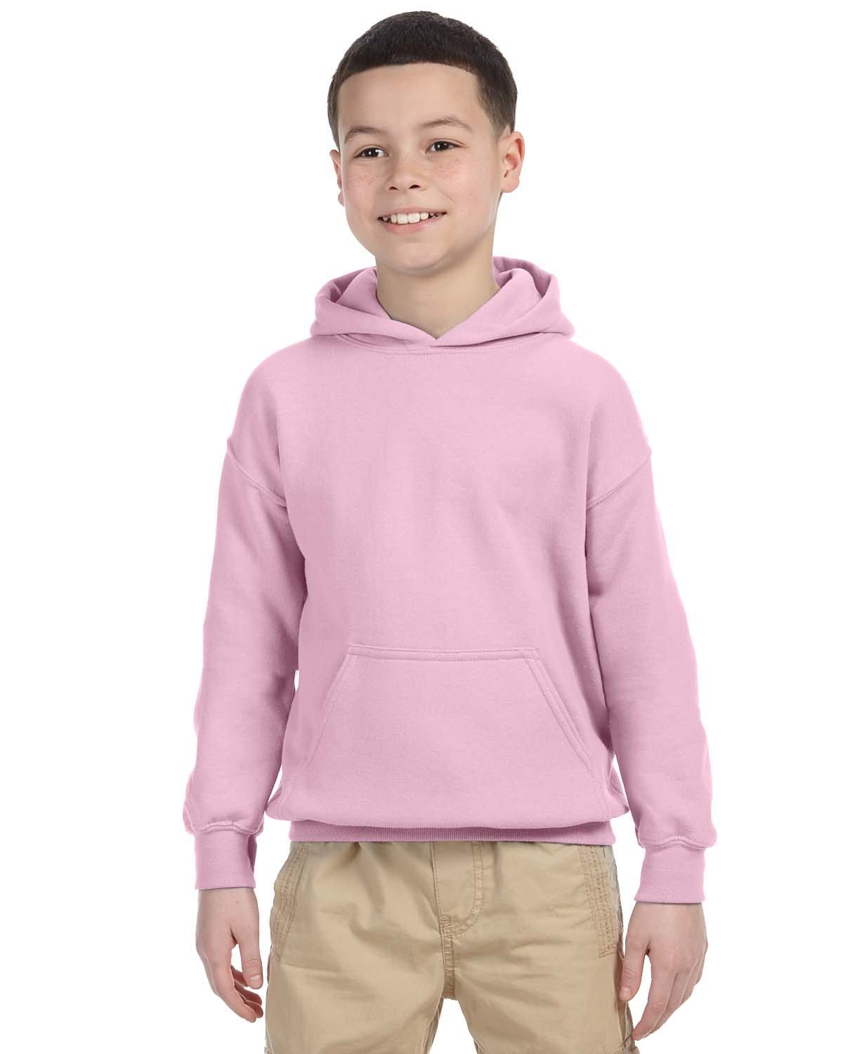 Gildan G185B Youth Heavy Blend Hooded Sweatshirt in Light Pink