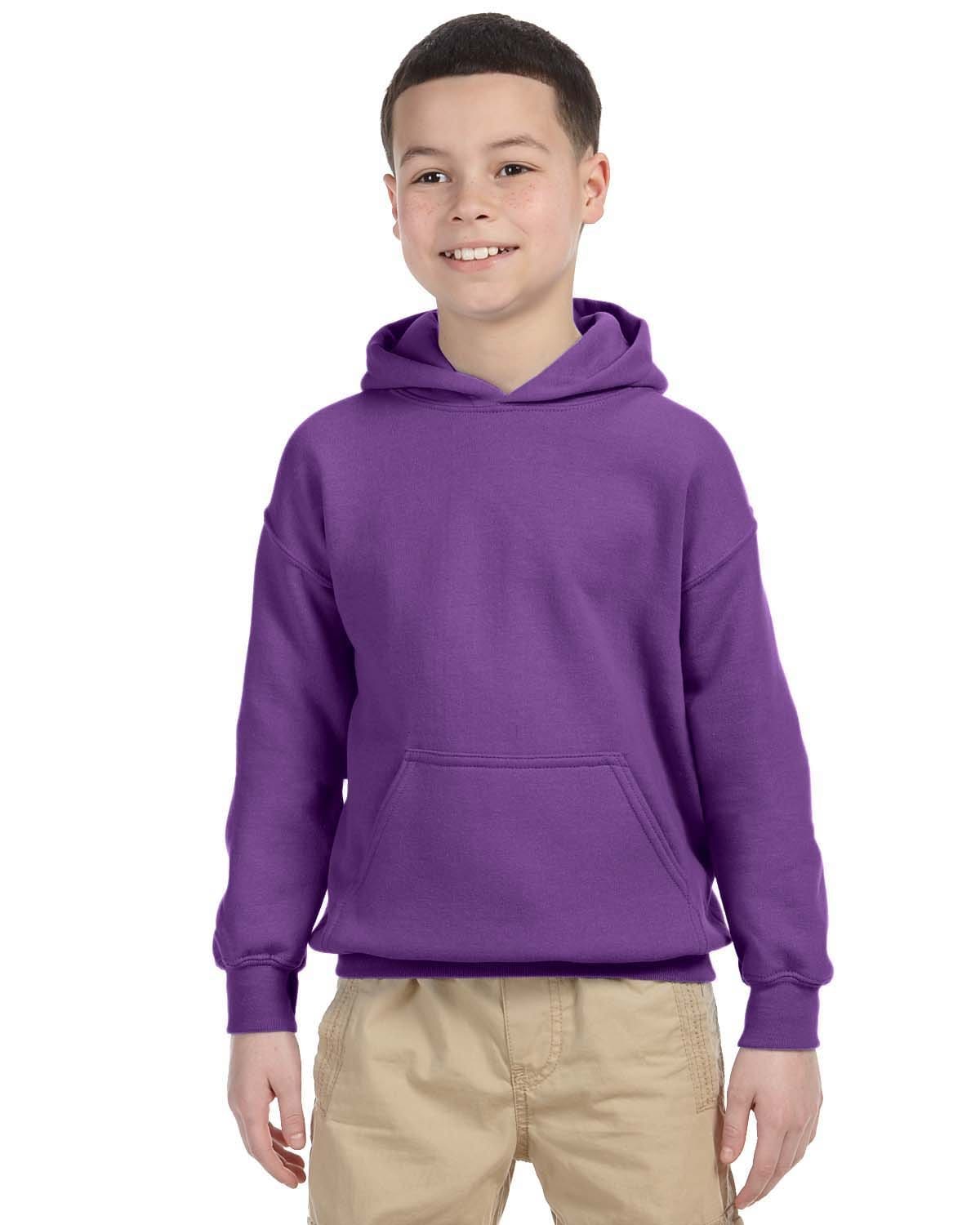 Gildan G185B Youth Heavy Blend Hooded Sweatshirt in Purple