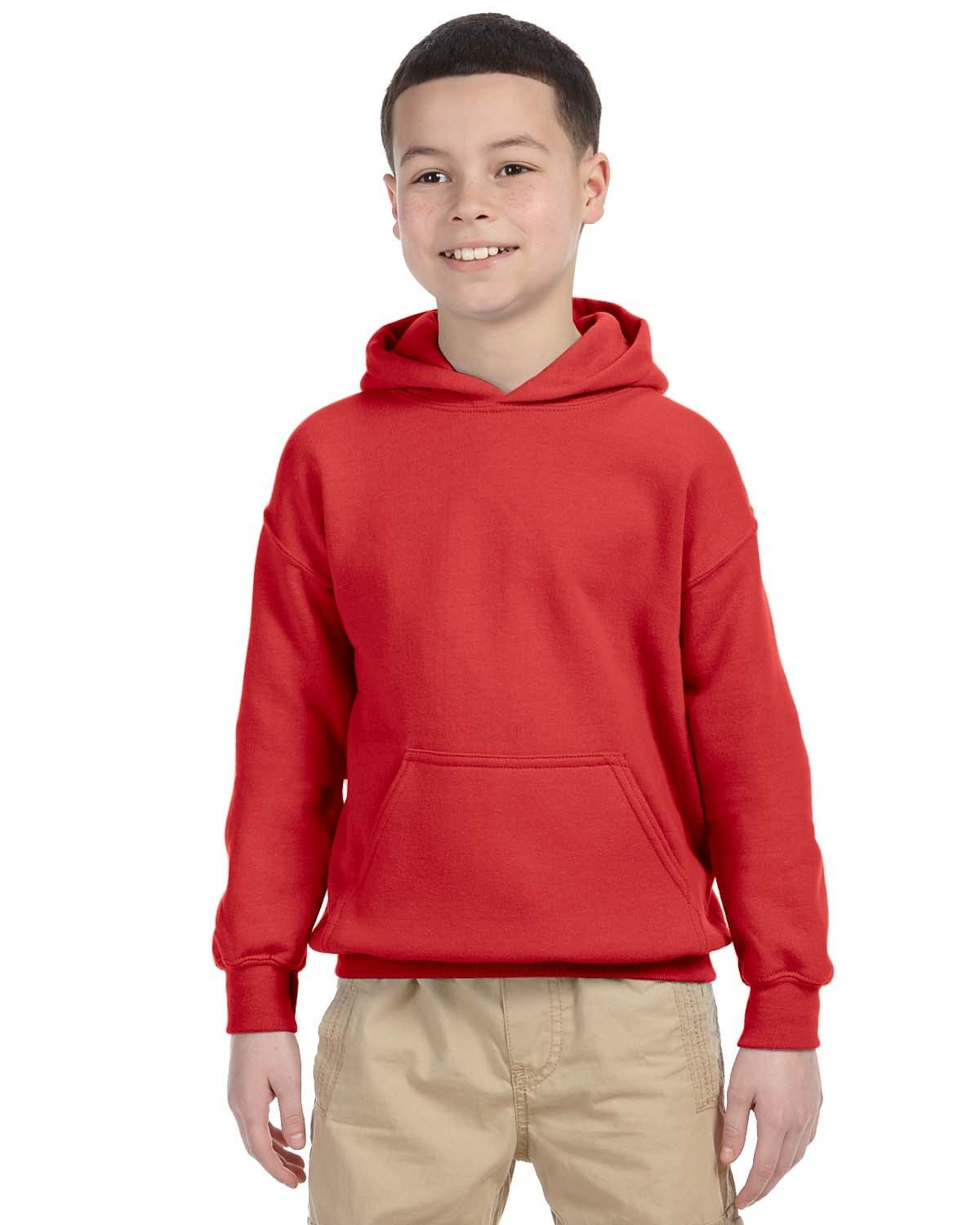 Gildan G185B Youth Heavy Blend Hooded Sweatshirt in Red