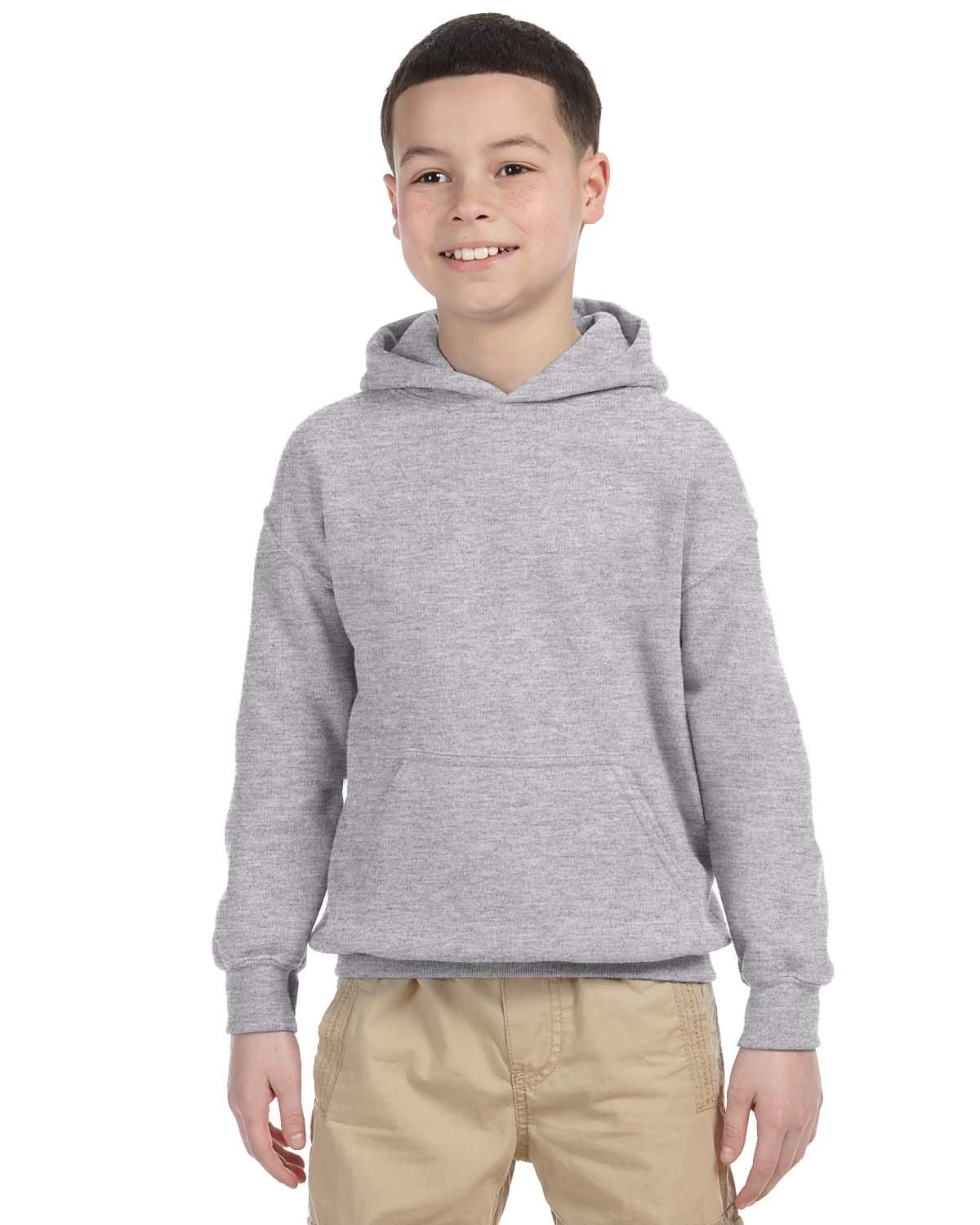 Gildan G185B Youth Heavy Blend Hooded Sweatshirt in Sport Grey