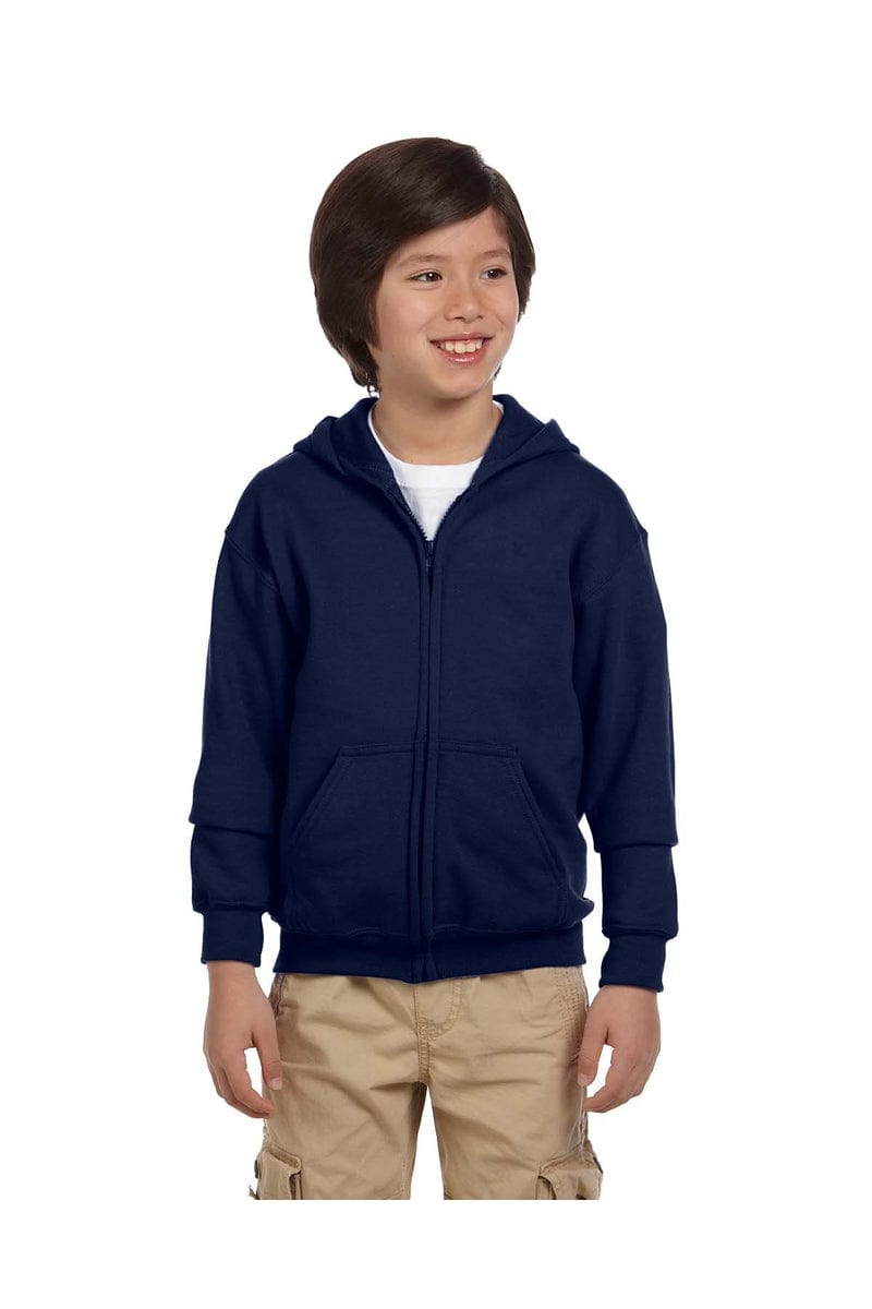 Gildan 18600B Youth Heavy Blend Full-Zip Hooded Sweatshirt in 