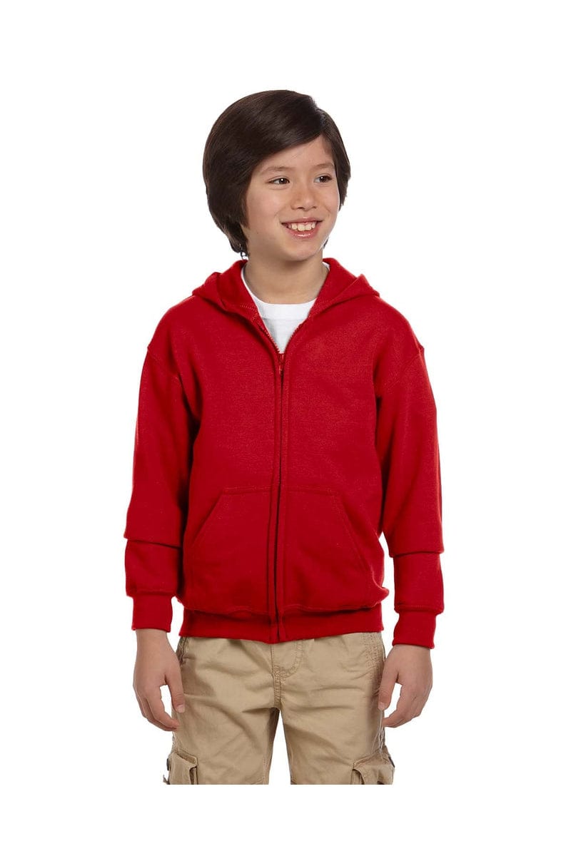 Gildan 18600B Youth Heavy Blend Full-Zip Hooded Sweatshirt in 