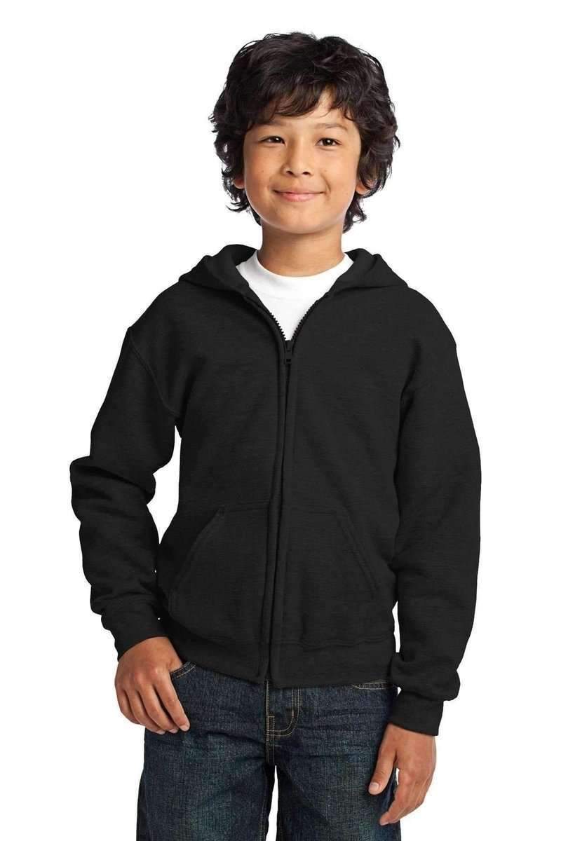 Gildan 18600B Youth Heavy Blend Full-Zip Hooded Sweatshirt in 