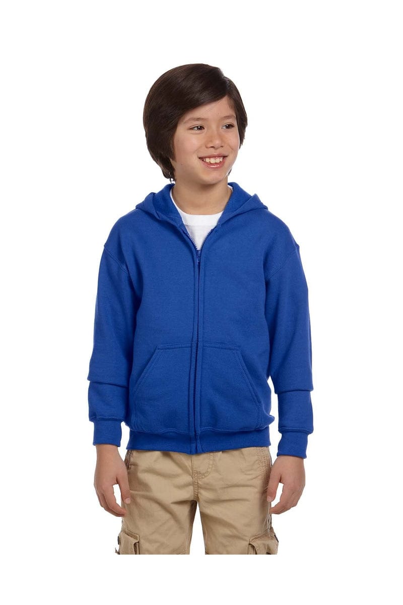 Gildan 18600B Youth Heavy Blend Full-Zip Hooded Sweatshirt in 