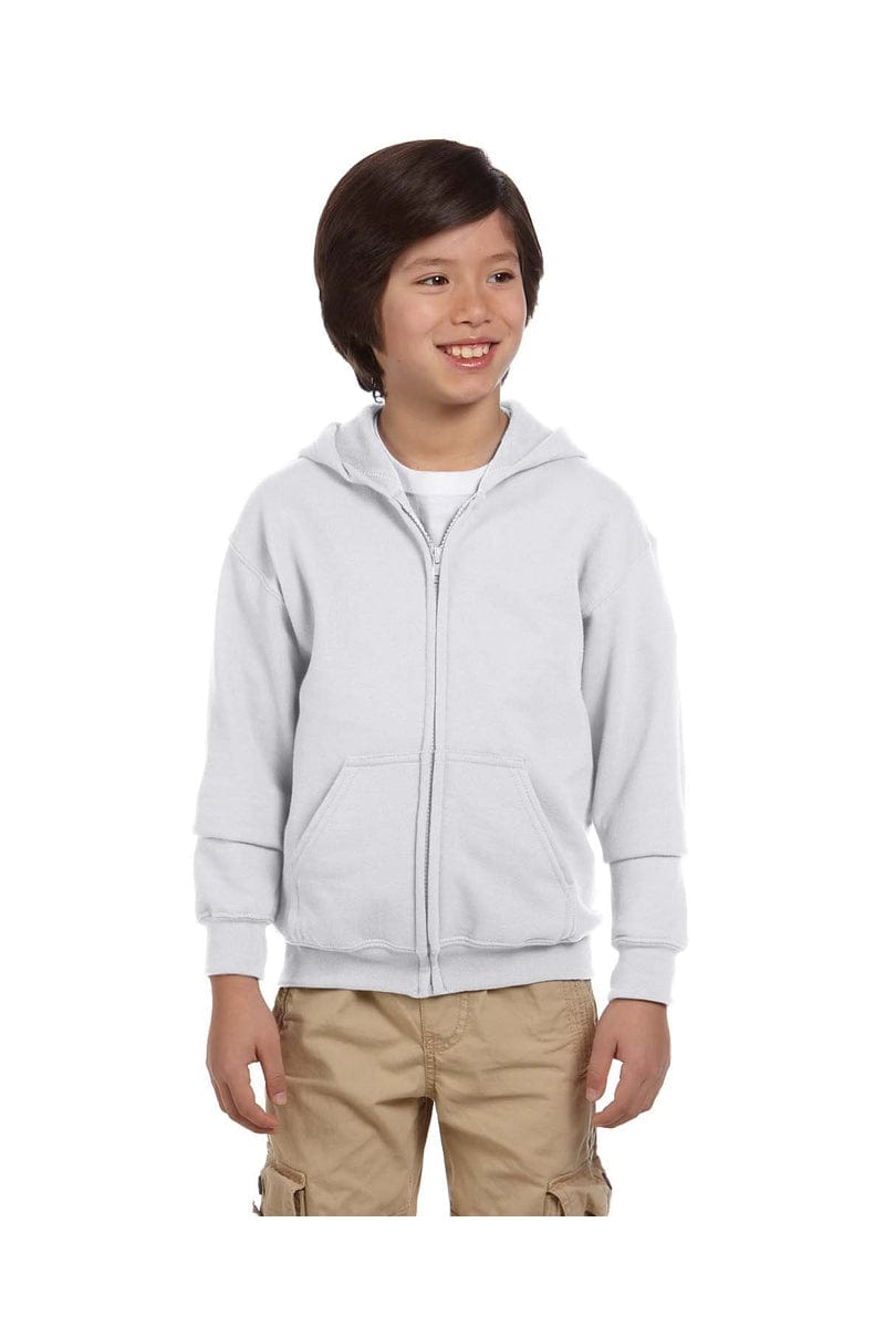 Gildan 18600B Youth Heavy Blend Full-Zip Hooded Sweatshirt in 
