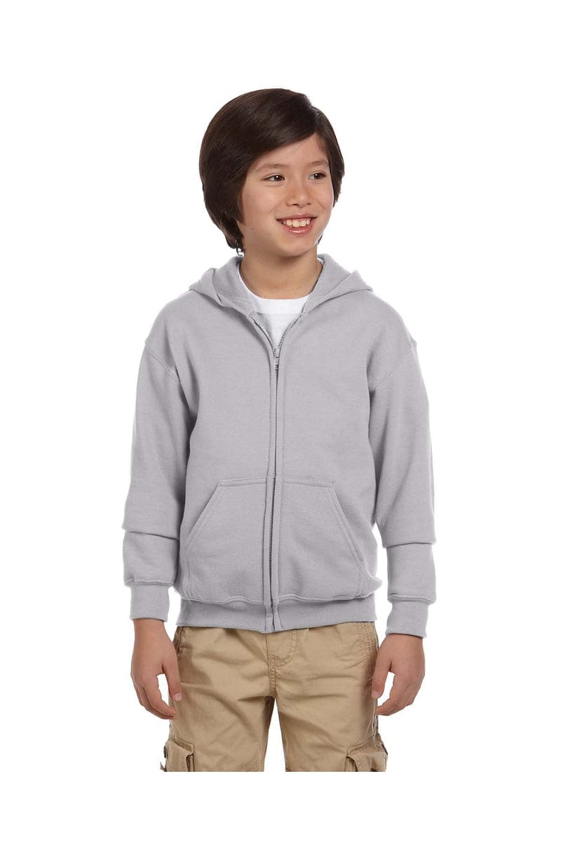 Gildan 18600B Youth Heavy Blend Full-Zip Hooded Sweatshirt in 