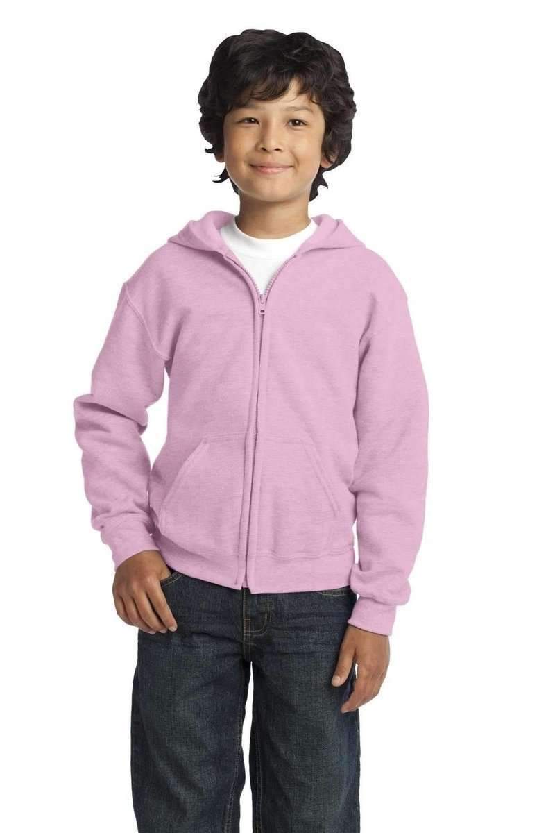 Gildan 18600B Youth Heavy Blend Full-Zip Hooded Sweatshirt in 