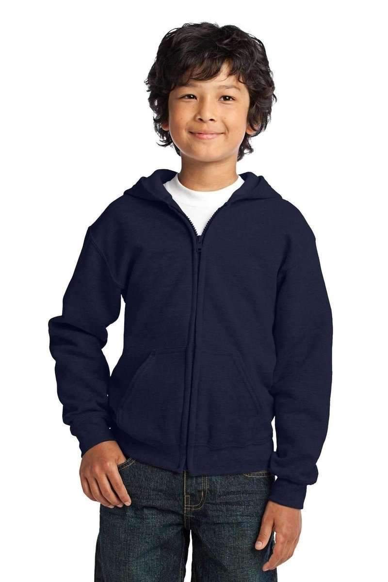 Gildan 18600B Youth Heavy Blend Full-Zip Hooded Sweatshirt in 