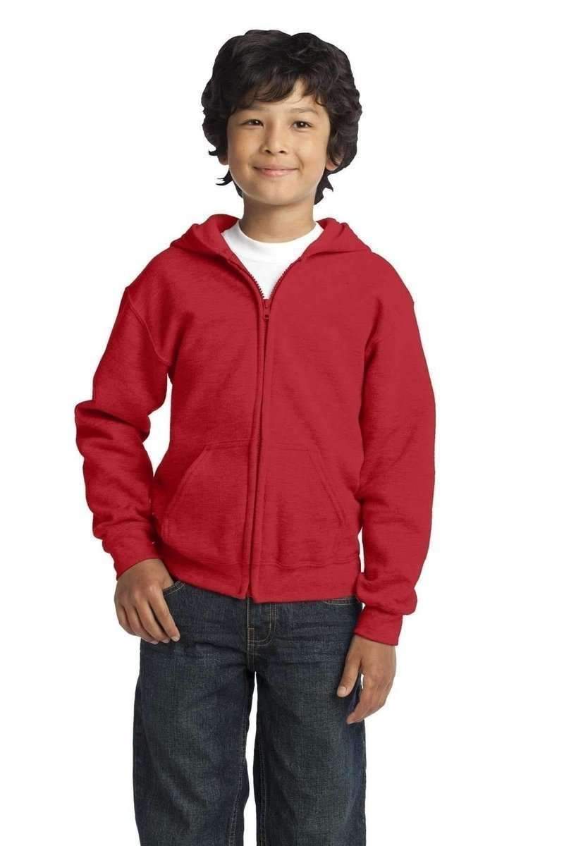 Gildan 18600B Youth Heavy Blend Full-Zip Hooded Sweatshirt in 