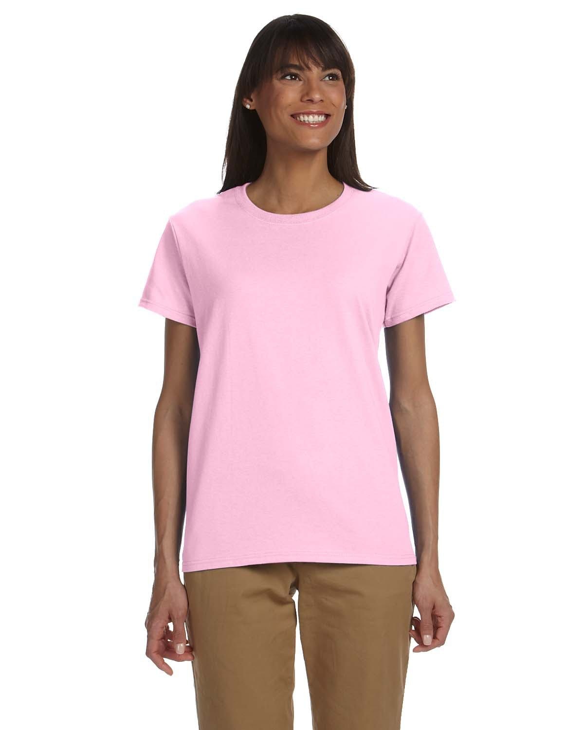 Gildan G200L: Ladies' Ultra Cotton 6 oz. T-Shirt in Light Pink