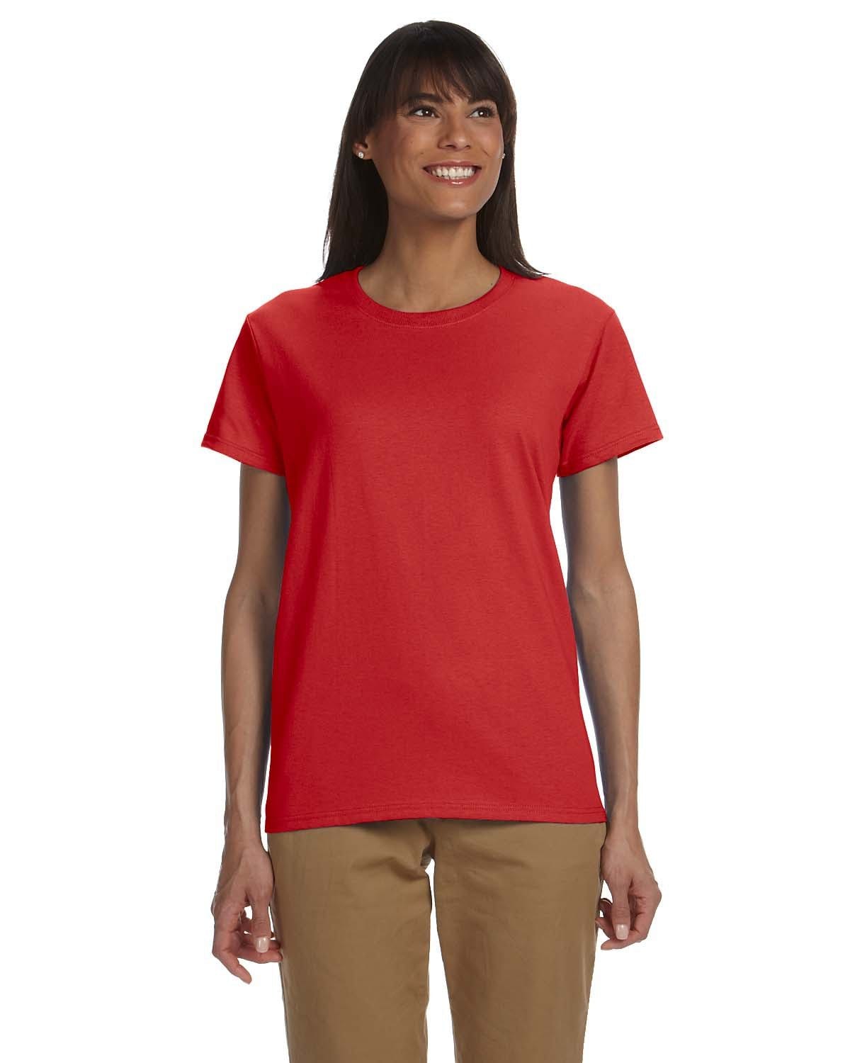 Gildan G200L: Ladies' Ultra Cotton 6 oz. T-Shirt in Red