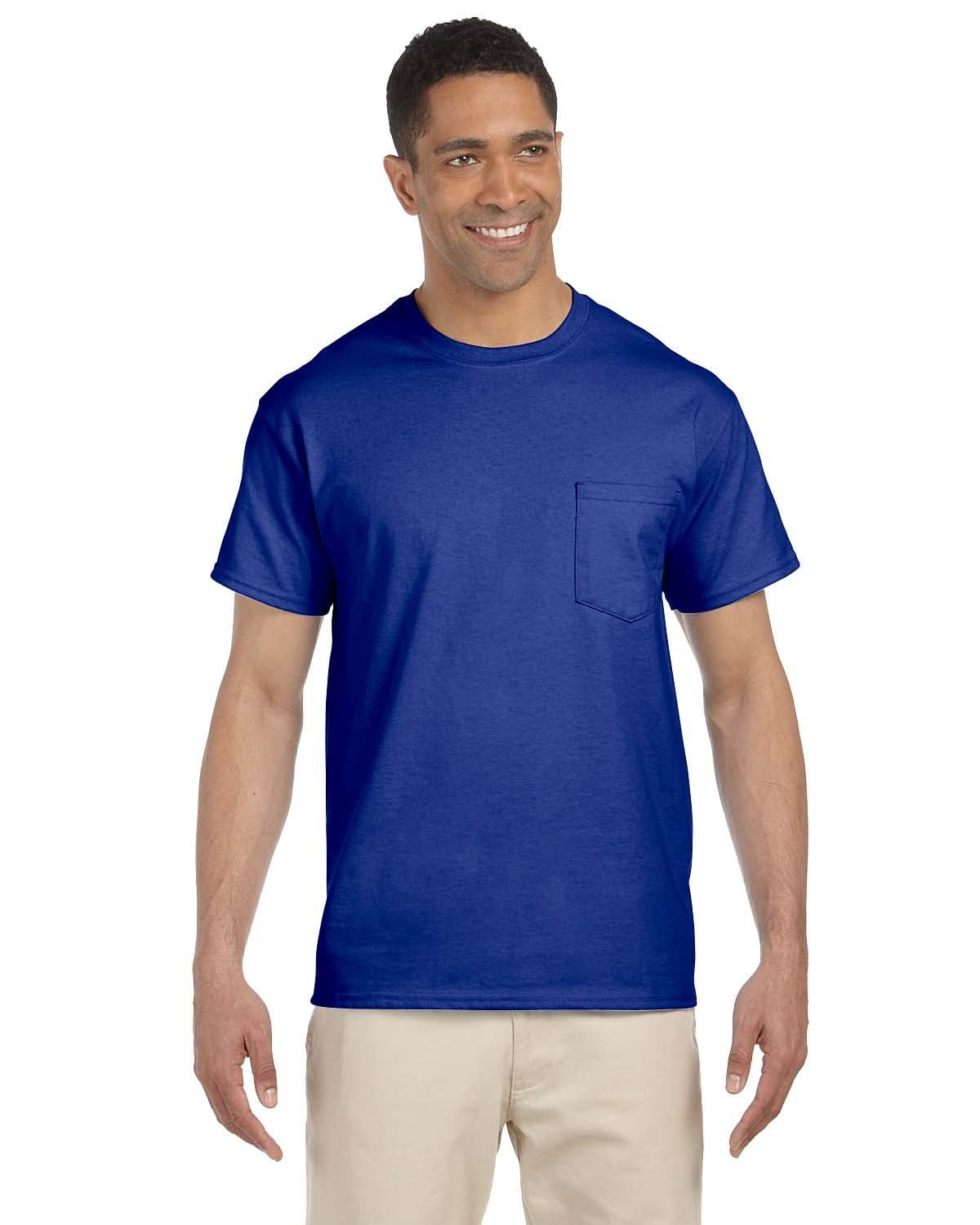 Gildan G230: Adult Ultra Cotton 6 oz. Pocket T-Shirt, Basic Colors in Royal