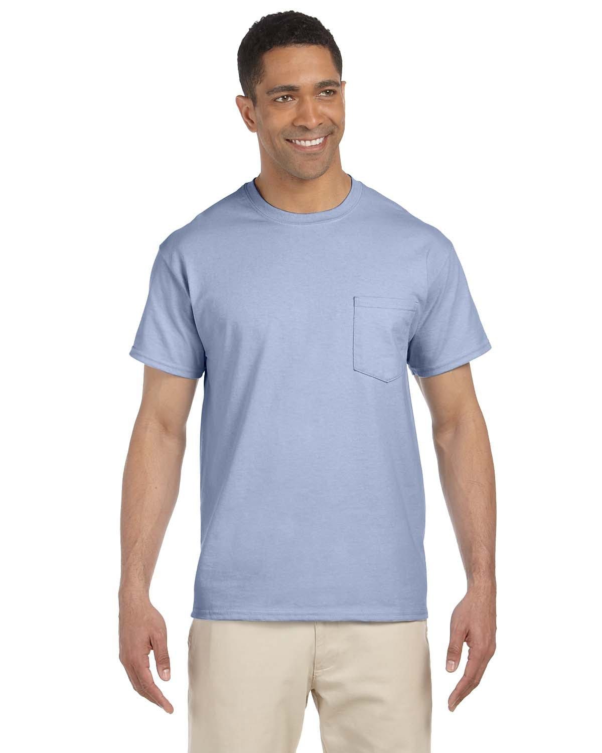 Gildan G230: Adult Ultra Cotton 6 oz. Pocket T-Shirt, Basic Colors in Light Blue