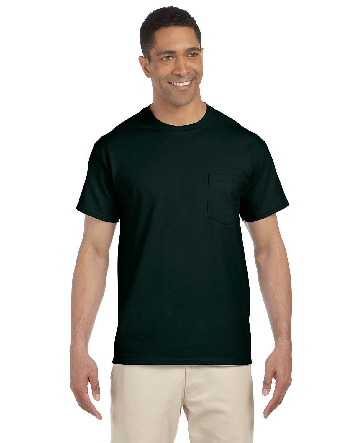 Gildan G230: Adult Ultra Cotton 6 oz. Pocket T-Shirt, Basic Colors in Forest Green