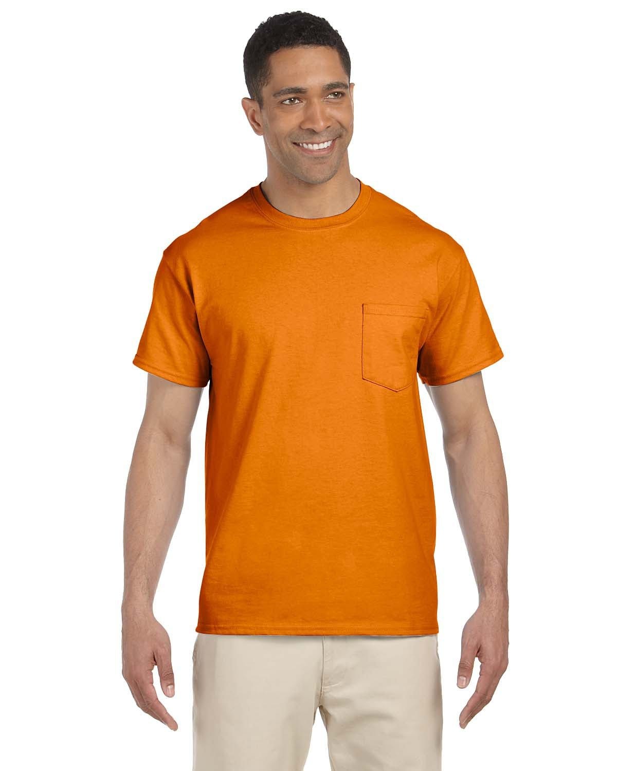Gildan G230: Adult Ultra Cotton 6 oz. Pocket T-Shirt, Basic Colors in S Orange