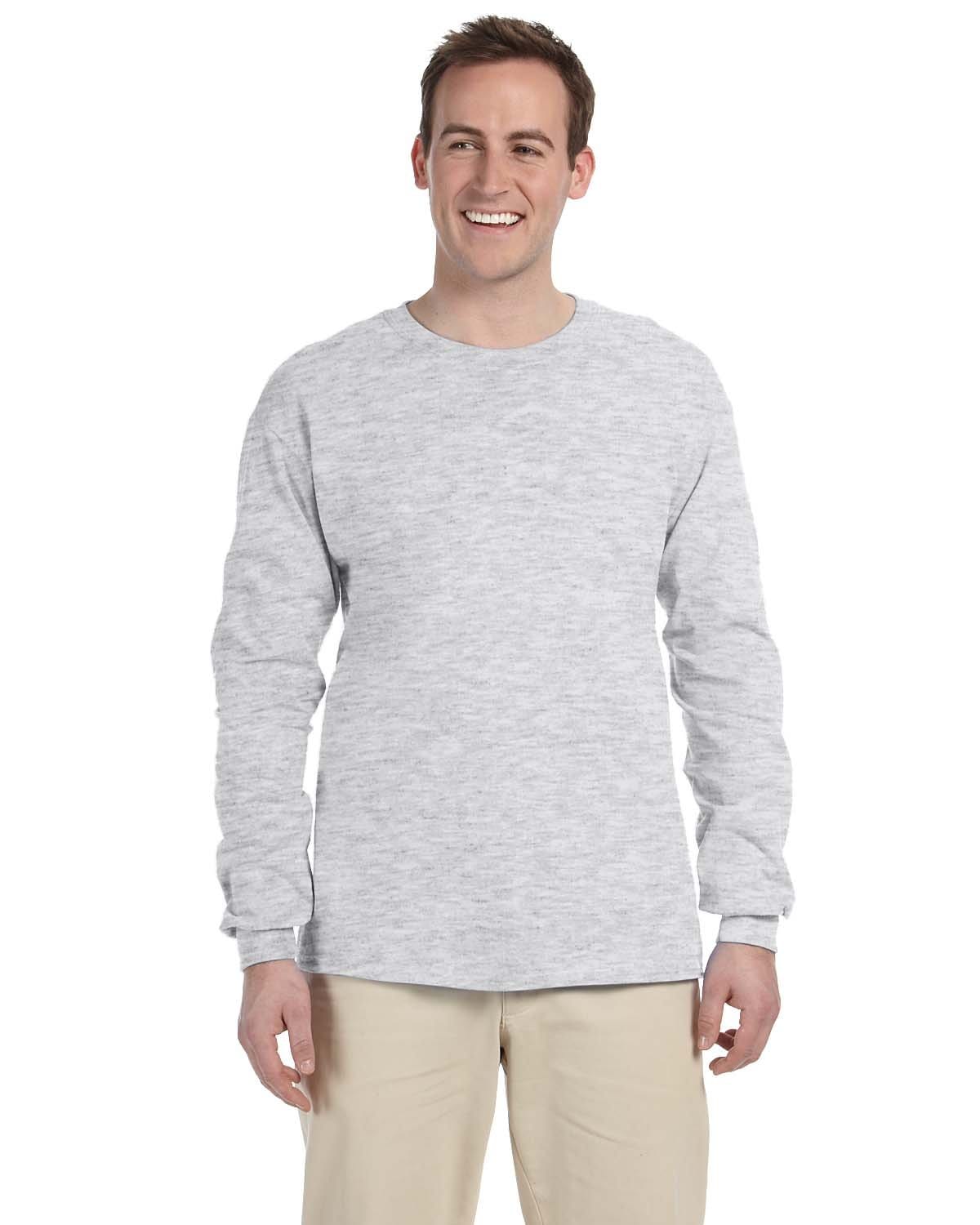 Gildan G240: 100% Cotton Long Sleeve T-Shirt in Ash Grey