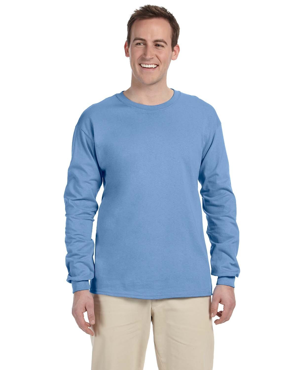 Gildan G240: 100% Cotton Long Sleeve T-Shirt in Carolina Blue