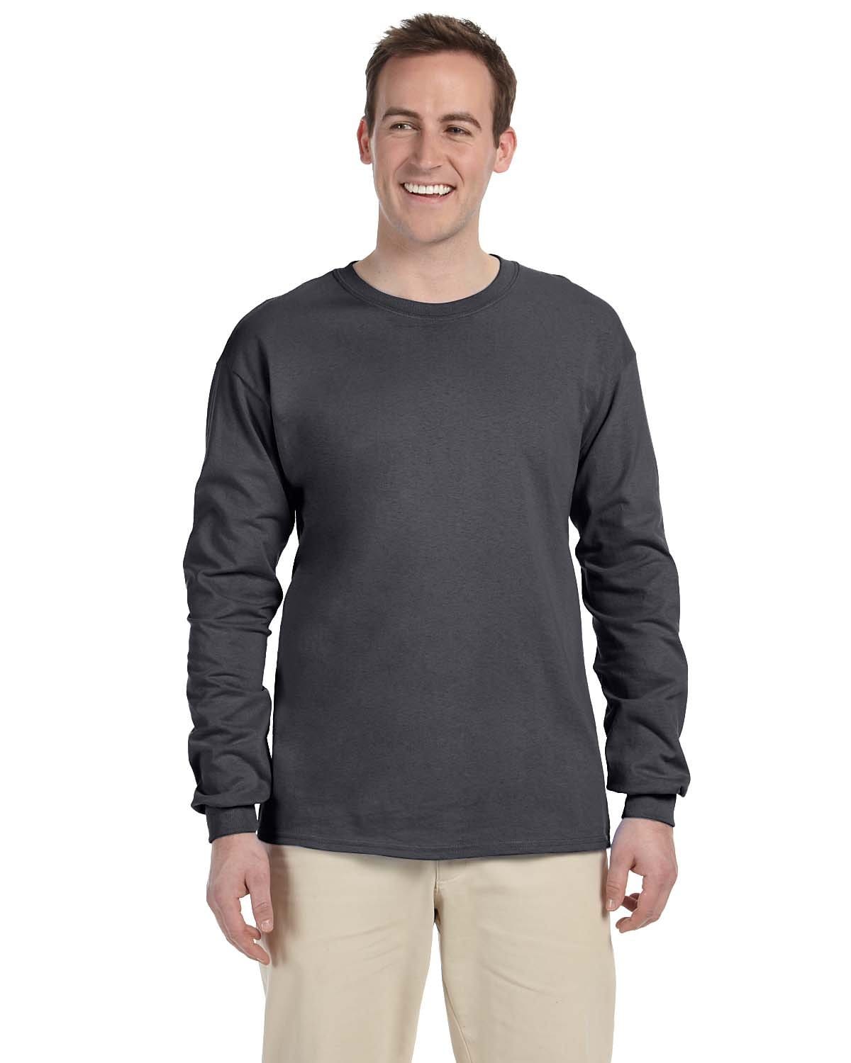Gildan G240: 100% Cotton Long Sleeve T-Shirt in Dark Heather