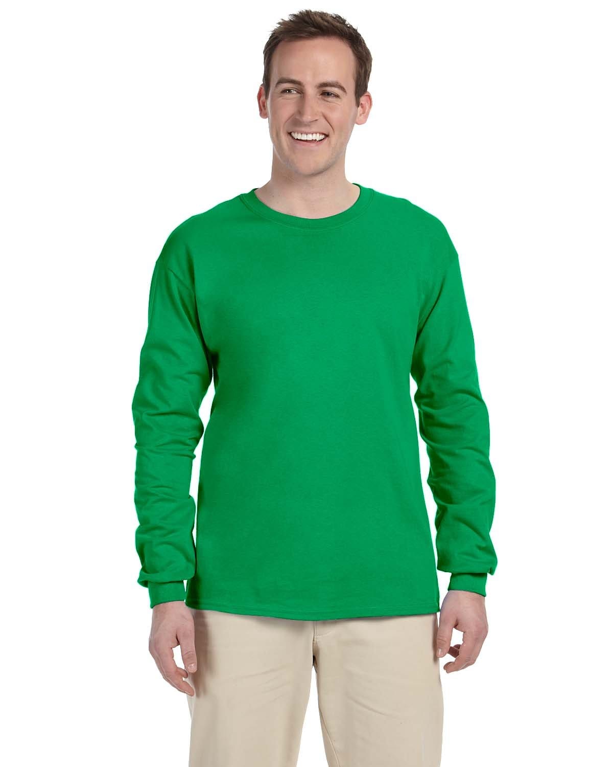 Gildan G240: 100% Cotton Long Sleeve T-Shirt in Irish Green