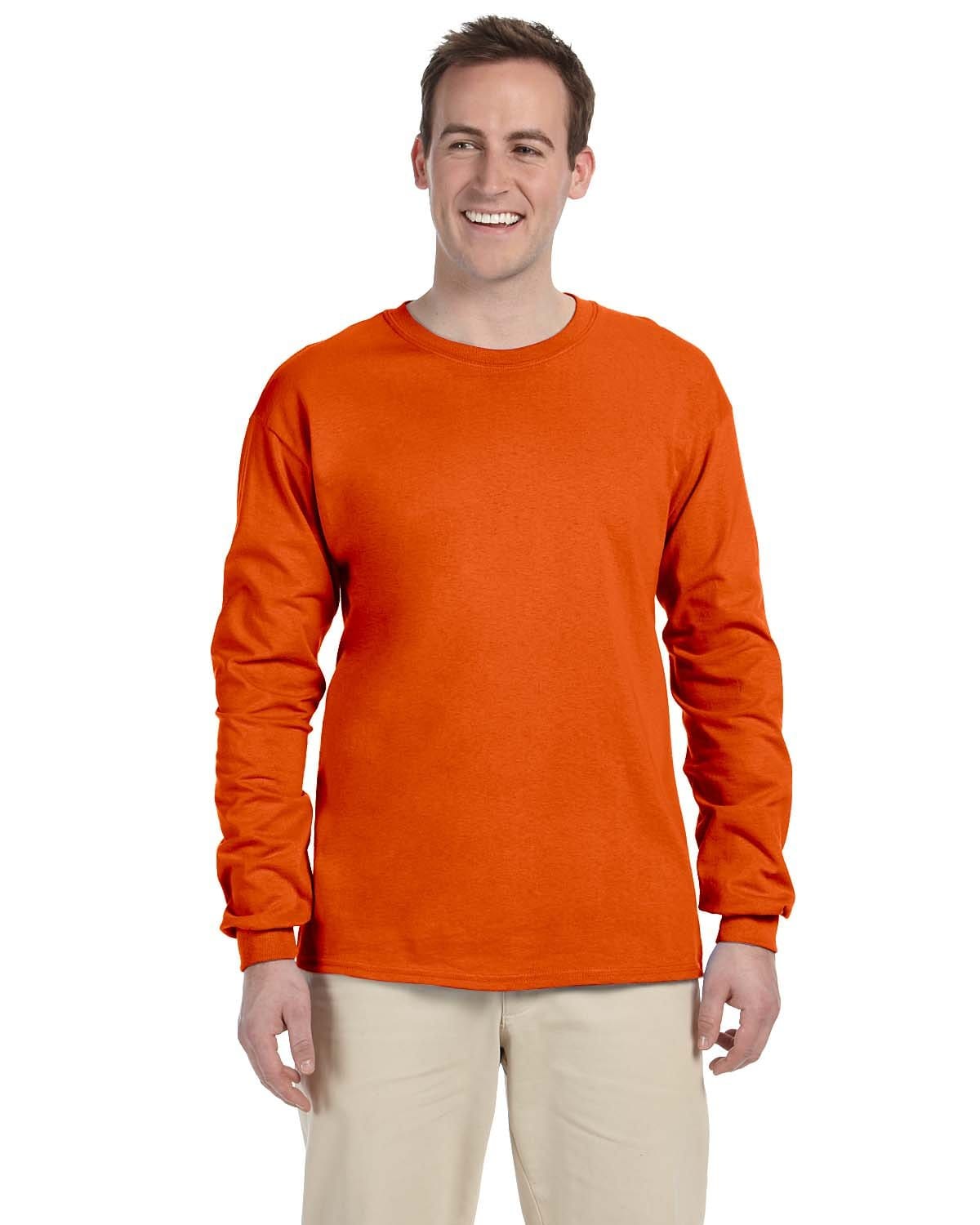 Gildan G240: 100% Cotton Long Sleeve T-Shirt in Orange