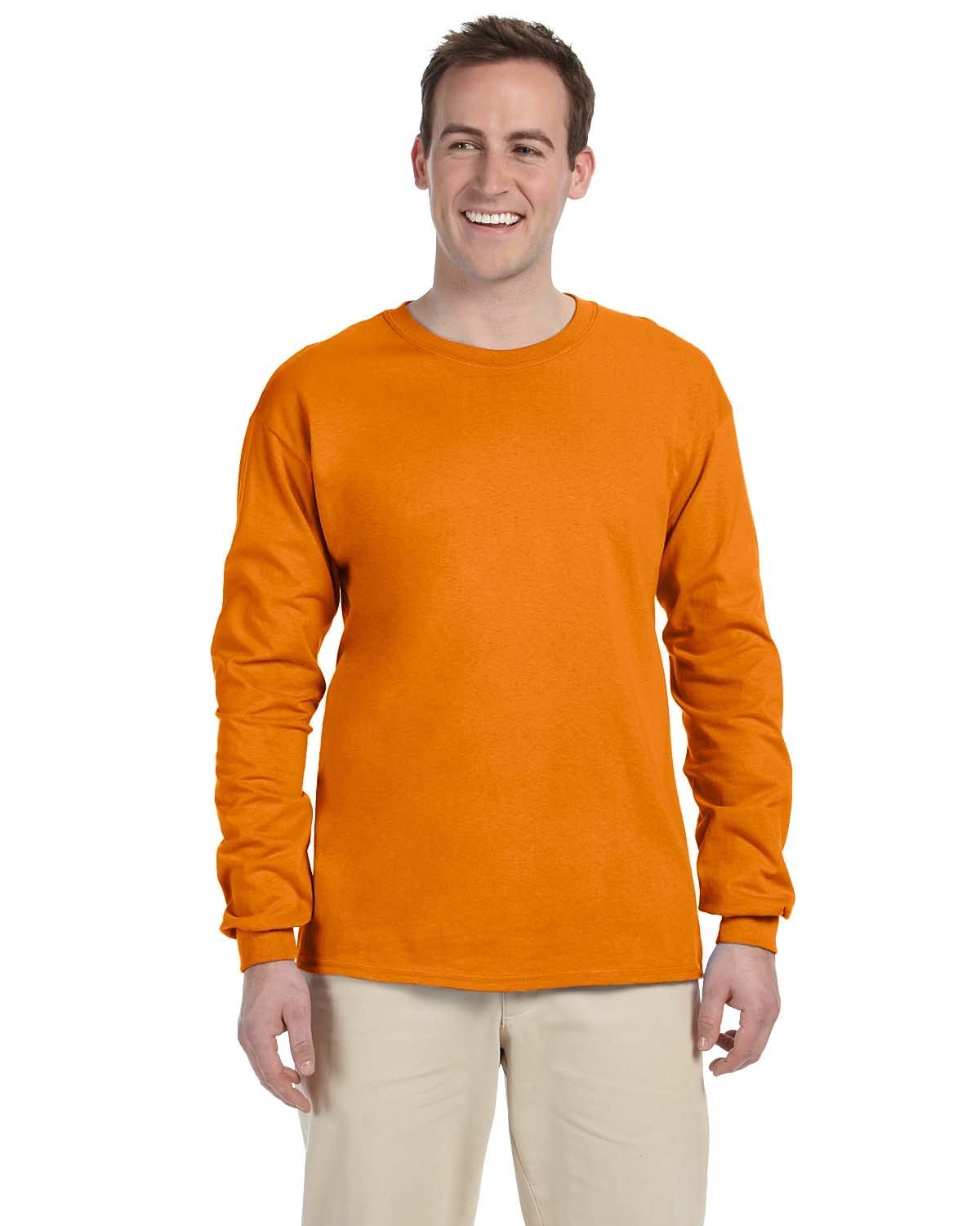 Gildan G240: 100% Cotton Long Sleeve T-Shirt in S Orange