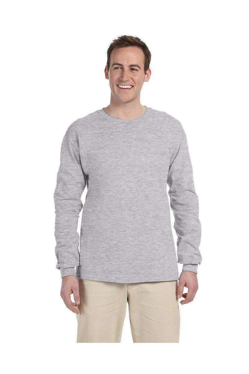 Gildan G240: 100% Cotton Long Sleeve T-Shirt in Sport Gray