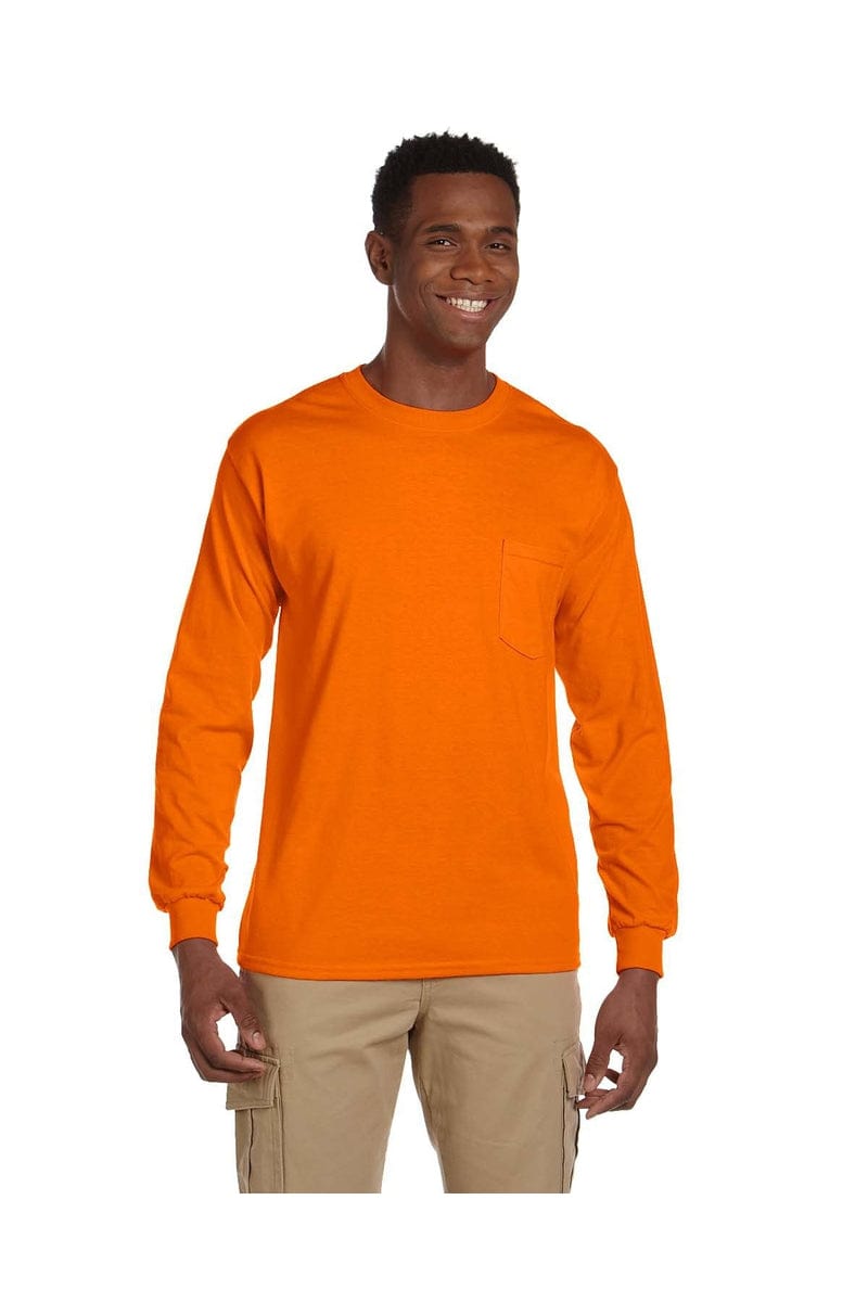 Gildan G241 Ultra, 100% Cotton Long Sleeve T-Shirt with Pocket in 