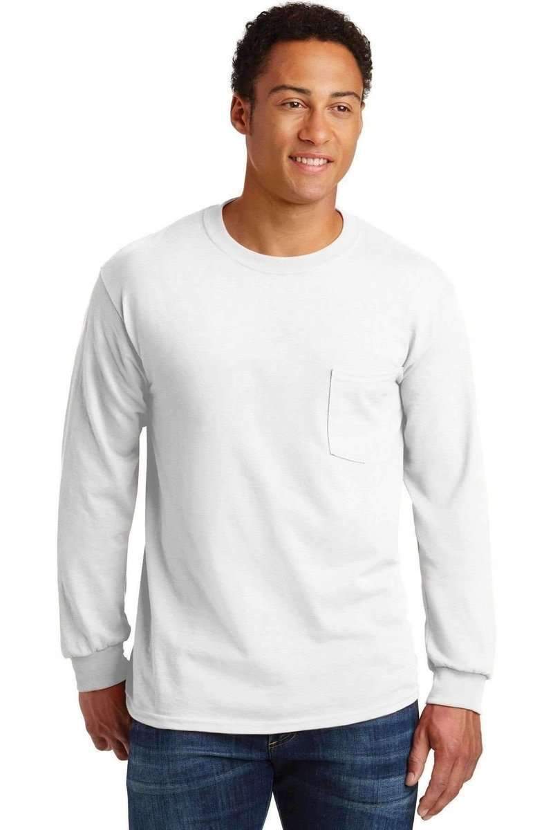 Gildan G241 Ultra, 100% Cotton Long Sleeve T-Shirt with Pocket in 