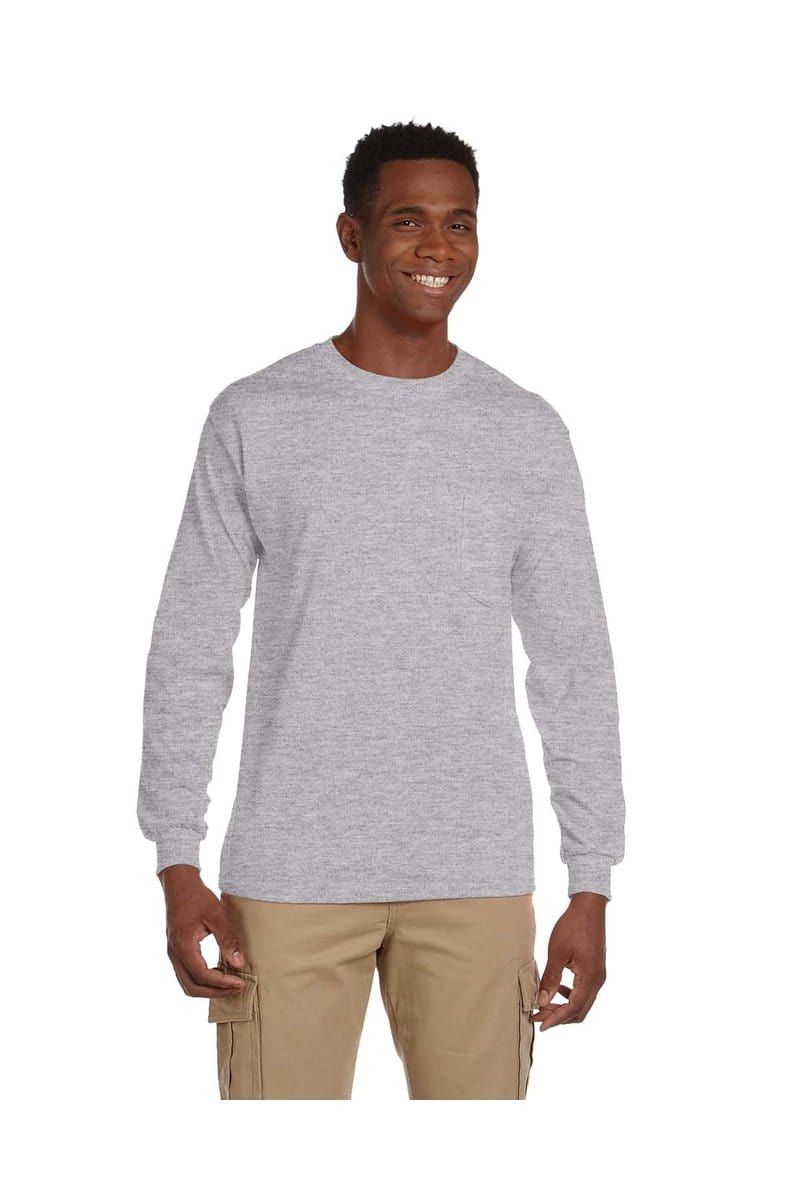 Gildan G241 Ultra, 100% Cotton Long Sleeve T-Shirt with Pocket in 