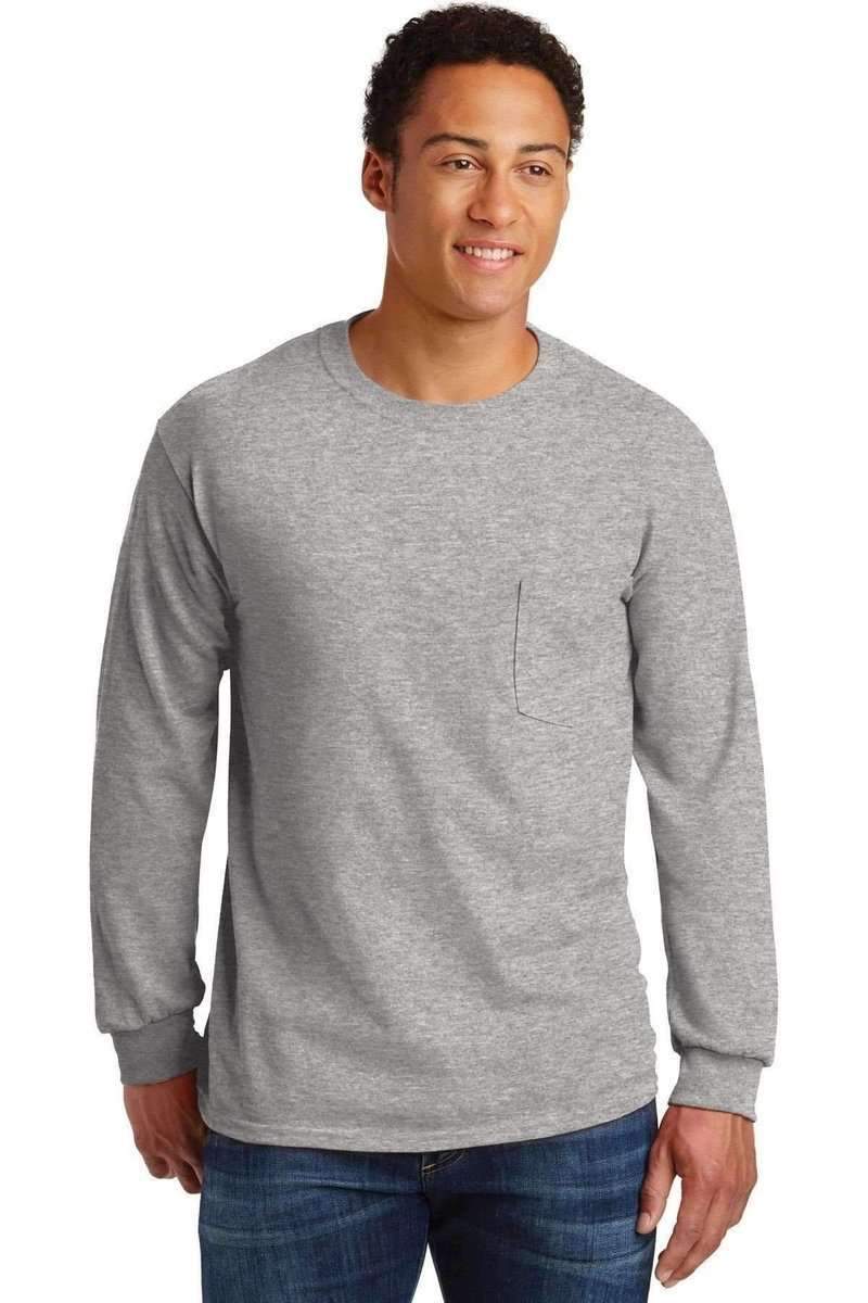 Gildan G241 Ultra, 100% Cotton Long Sleeve T-Shirt with Pocket in 