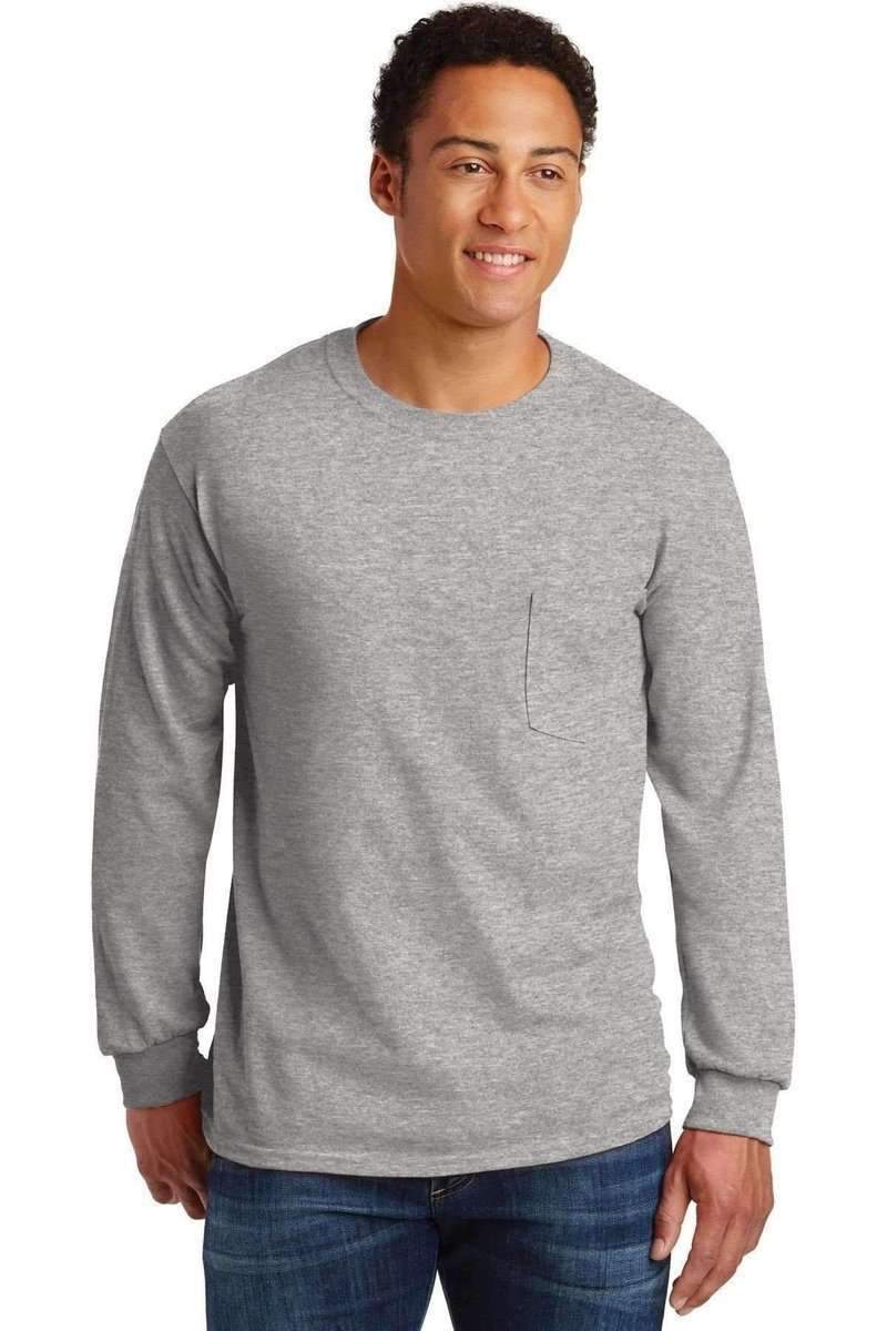 Gildan G241: Ultra, 100% Cotton Long Sleeve T-Shirt with Pocket