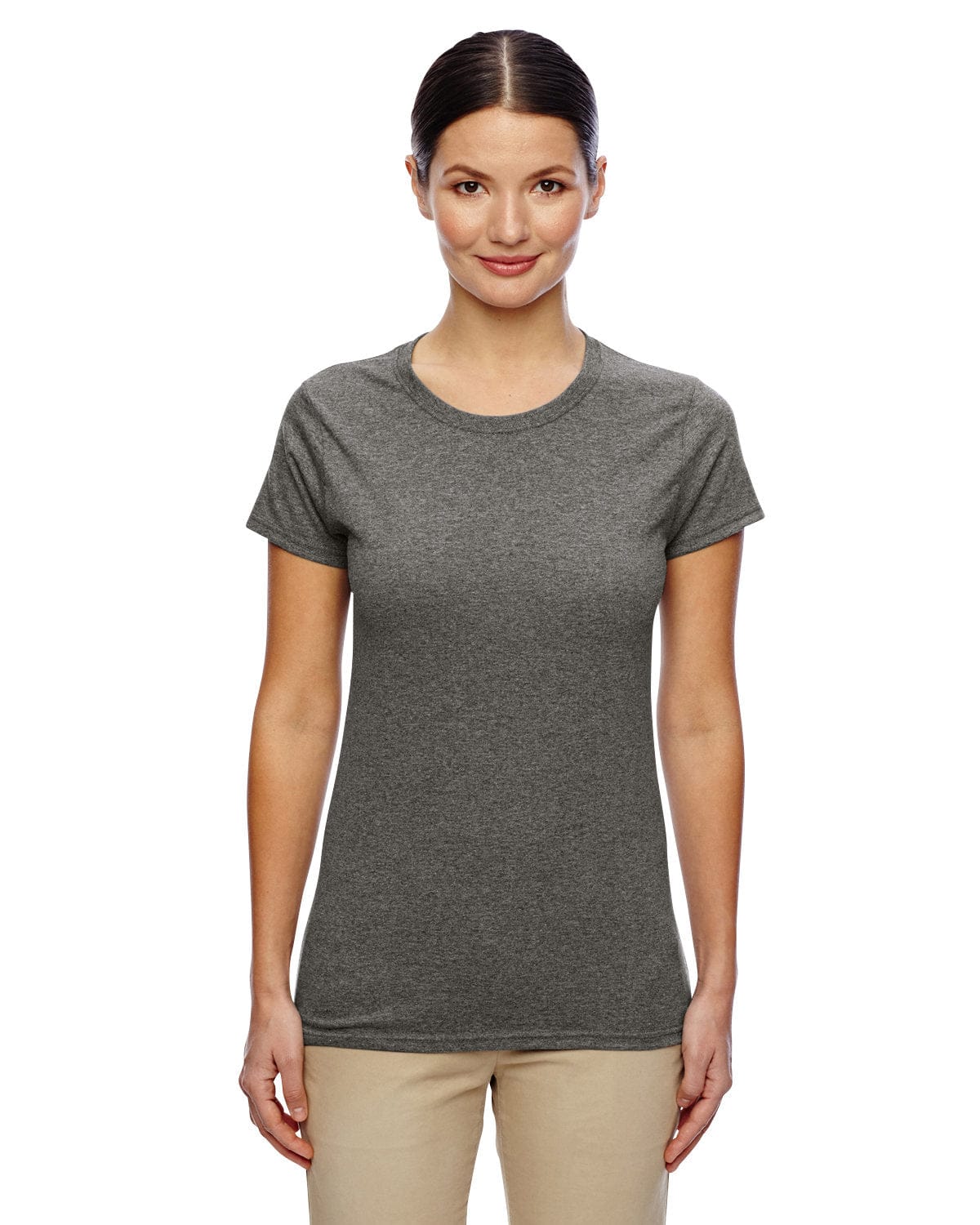 Gildan G500L: Ladies' Heavy Cotton 5.3 oz. T-Shirt in Graphite Heather