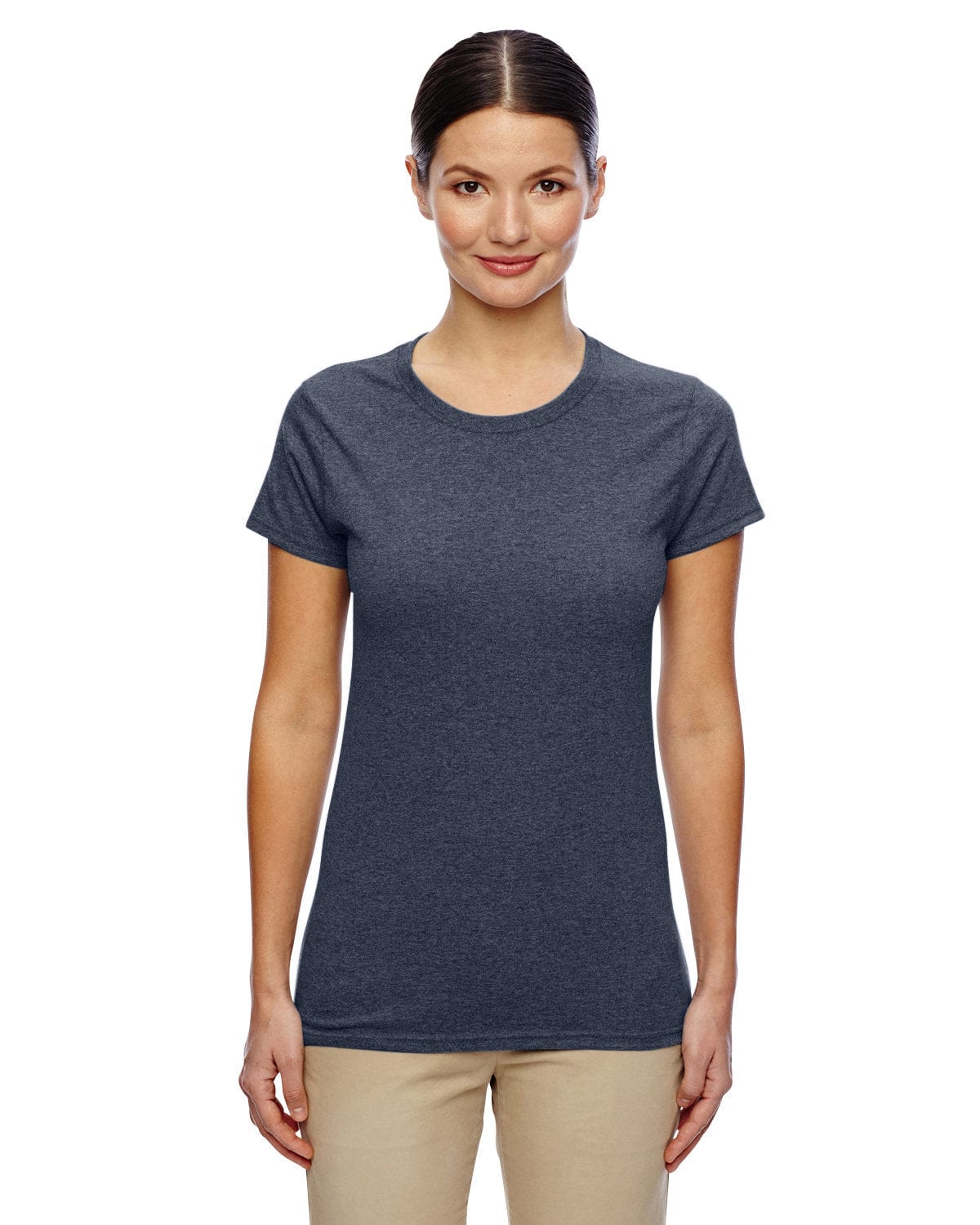 Gildan G500L: Ladies' Heavy Cotton 5.3 oz. T-Shirt in Heather Navy