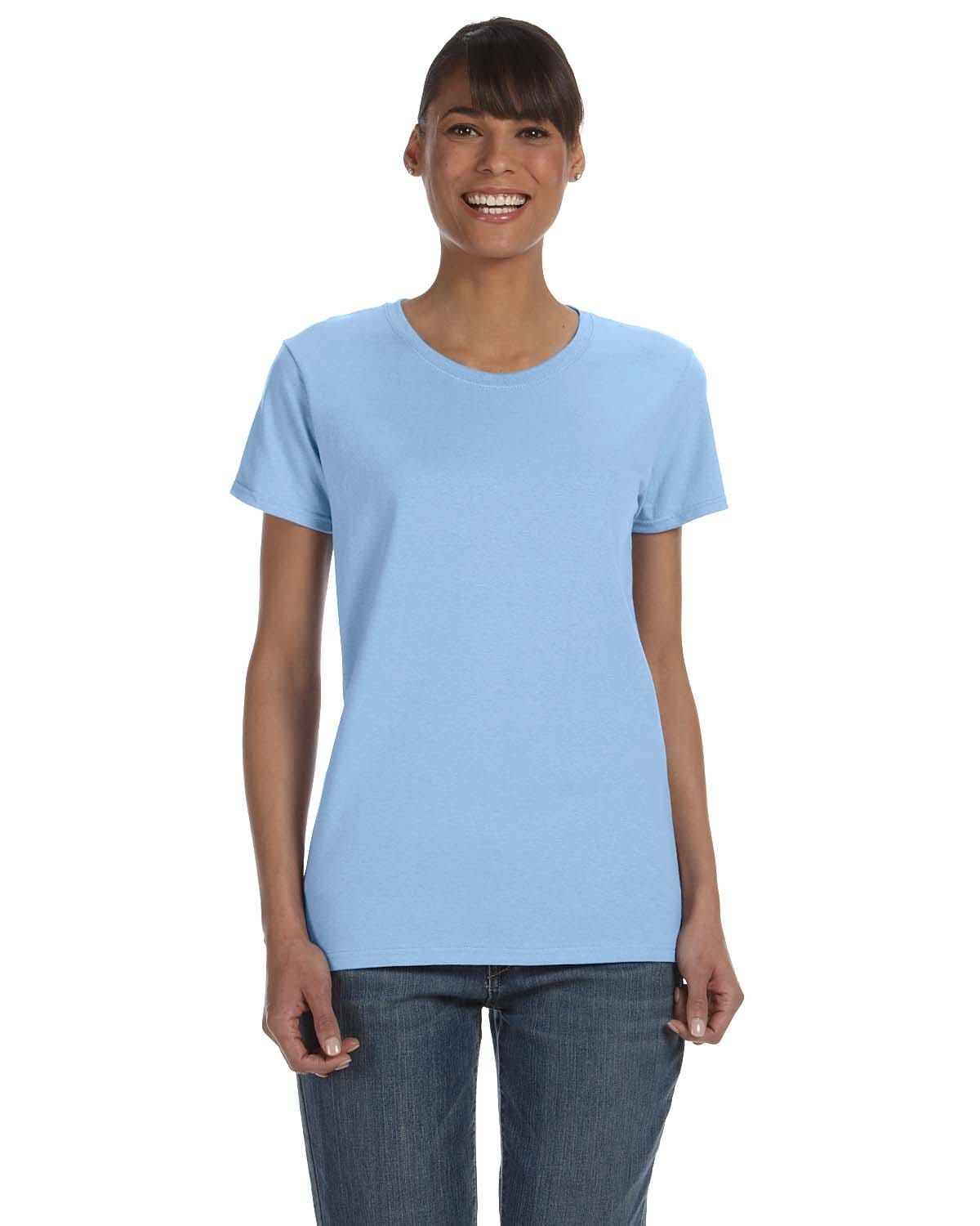 Gildan G500L: Ladies' Heavy Cotton 5.3 oz. T-Shirt in Light Blue