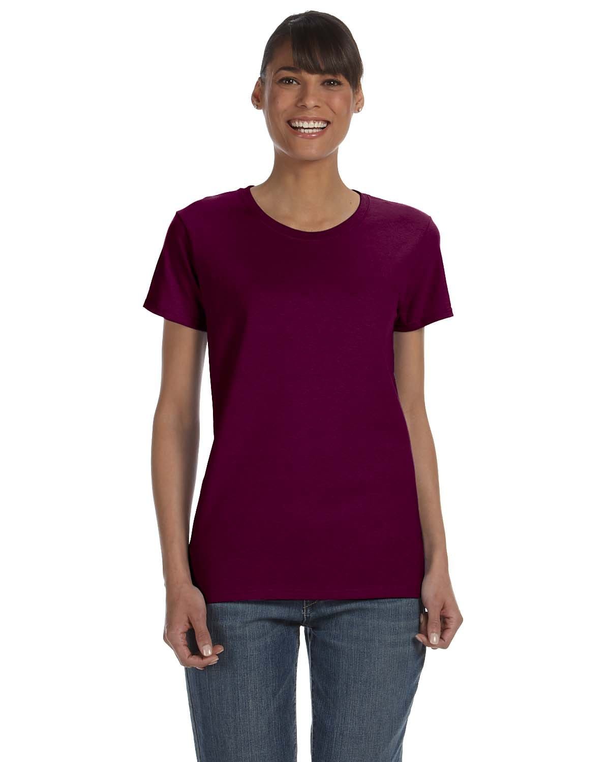 Gildan G500L: Ladies' Heavy Cotton 5.3 oz. T-Shirt in Maroon