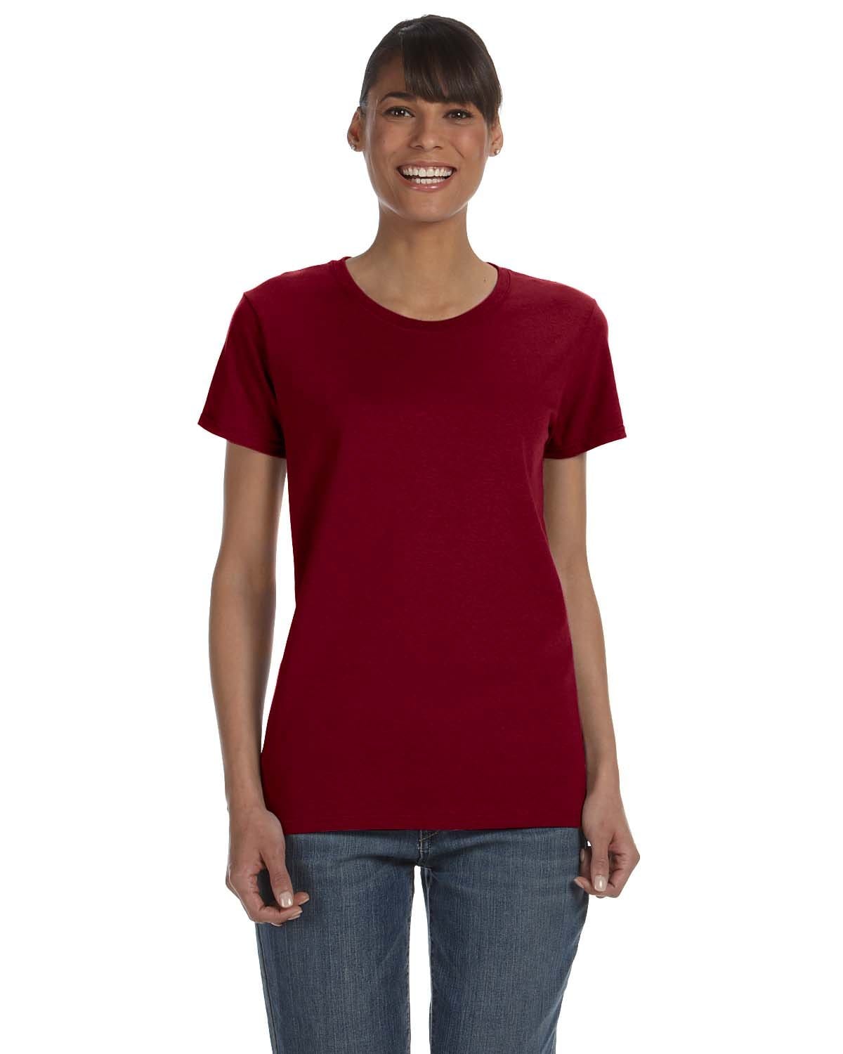 Gildan G500L: Ladies' Heavy Cotton Tee in Garnet