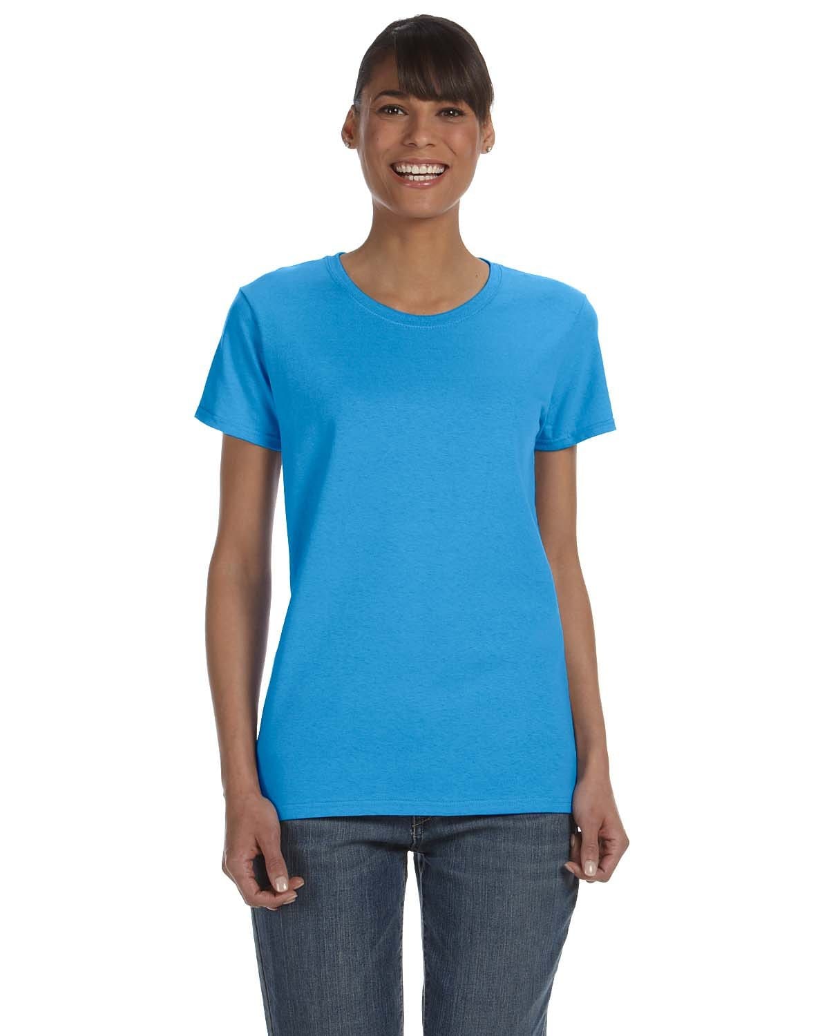 Gildan G500L: Ladies' Heavy Cotton Tee in Heather Sapphire