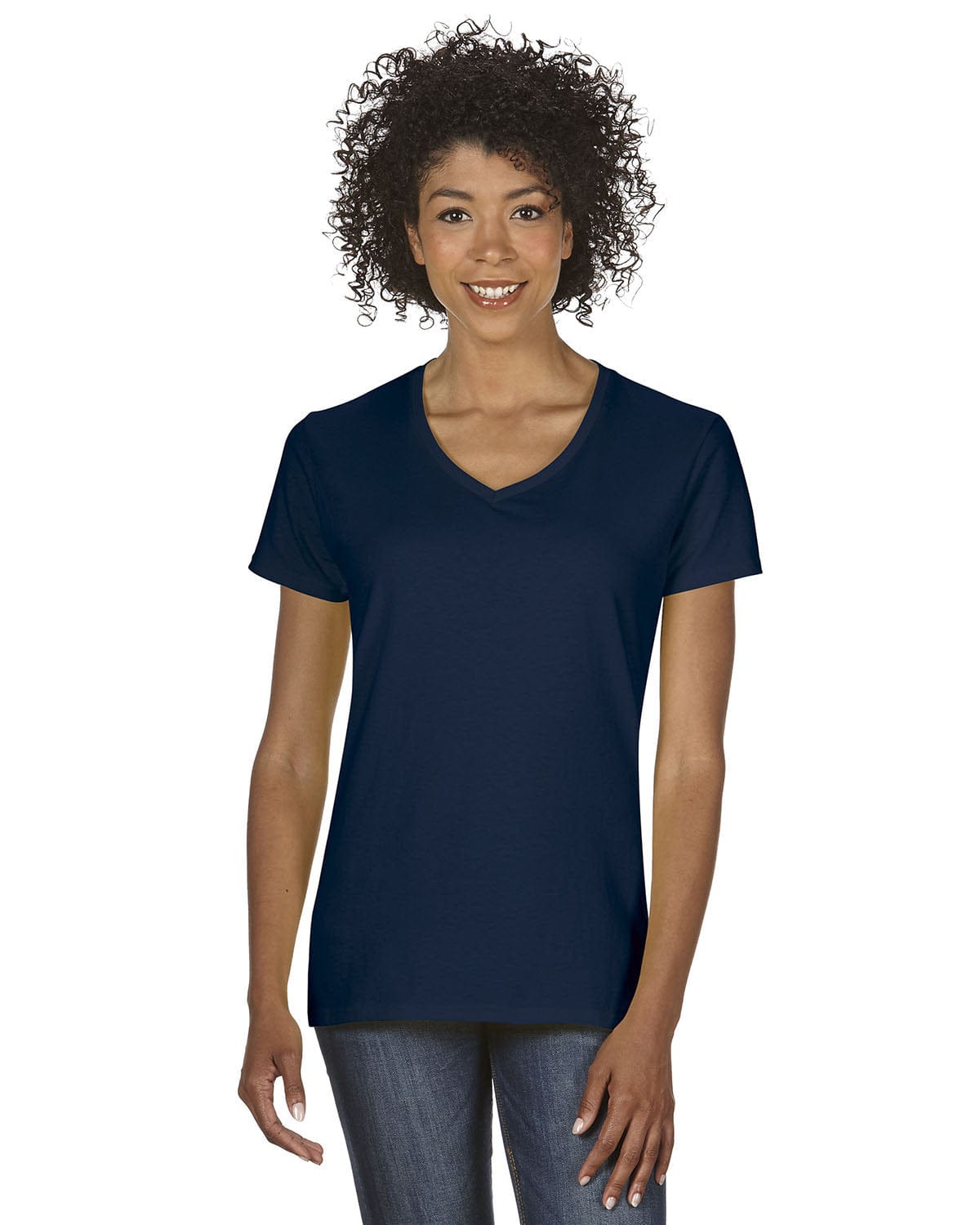 Gildan G500VL: Ladies' 5.3 oz. V-Neck T-Shirt in Navy
