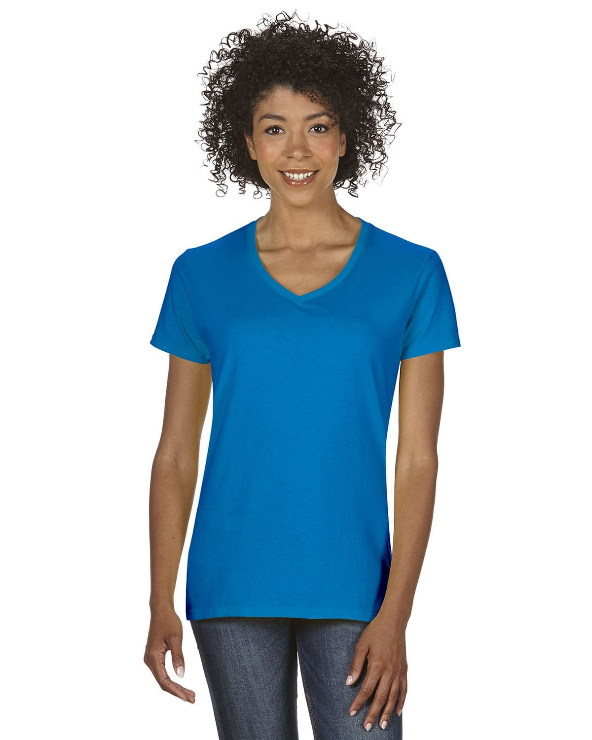 Gildan G500VL: Ladies' 5.3 oz. V-Neck T-Shirt in Sapphire