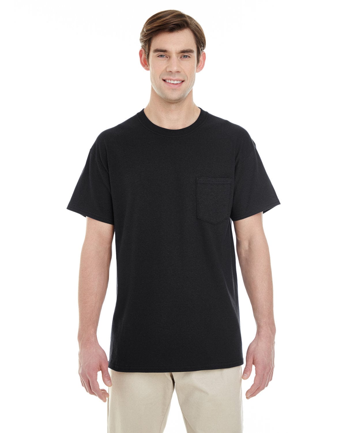 Gildan G530: Adult 5.3 oz. Pocket T-Shirt in Black