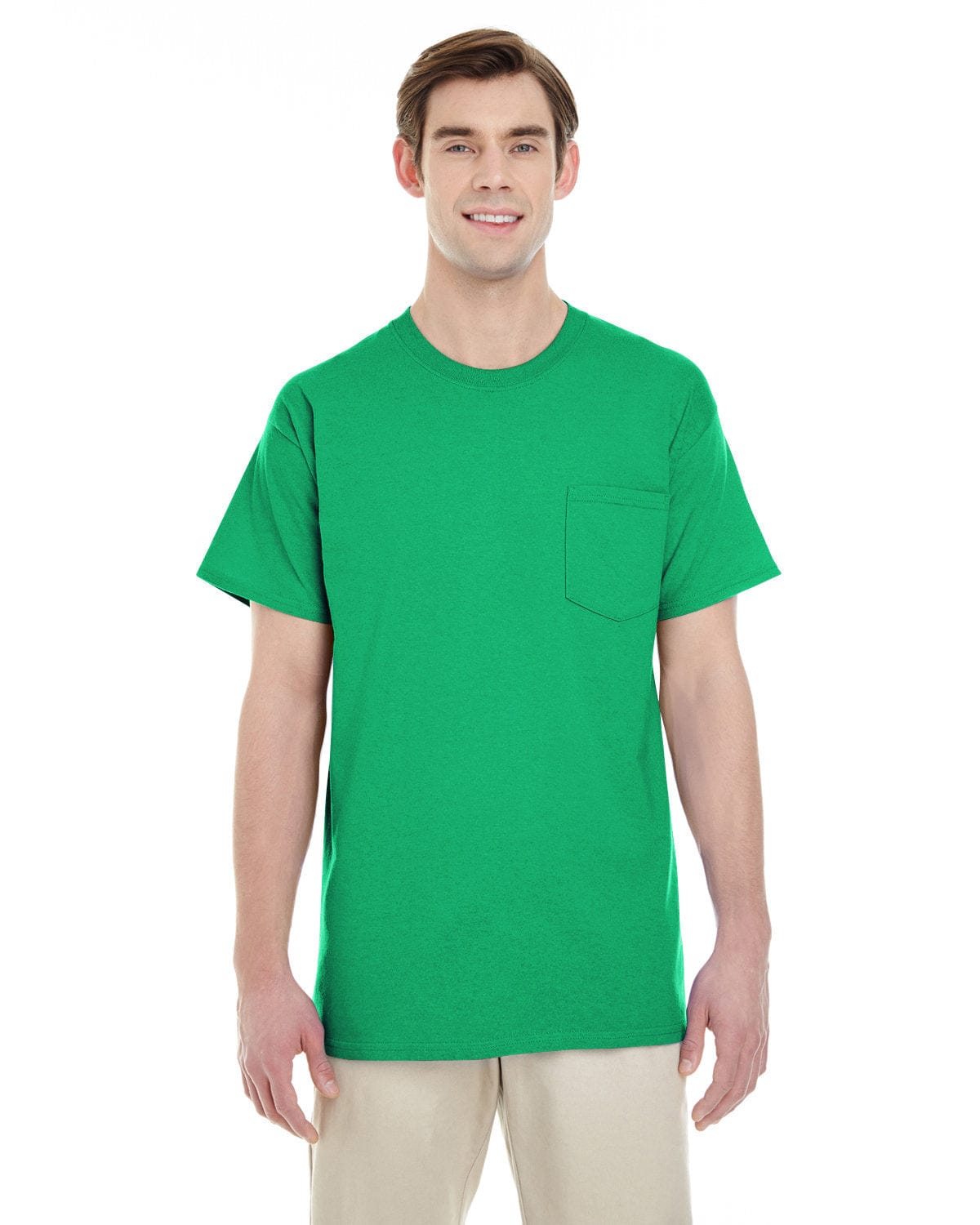 Gildan G530: Adult 5.3 oz. Pocket T-Shirt in Irish Green