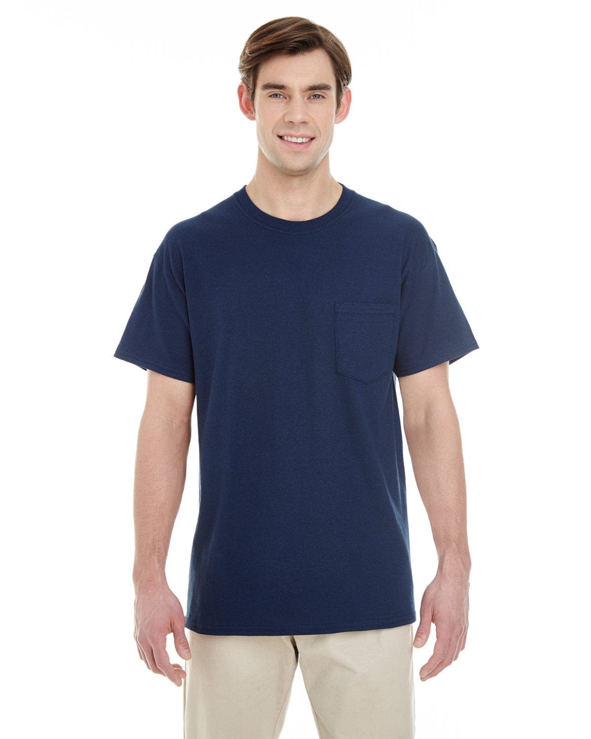Gildan G530: Adult 5.3 oz. Pocket T-Shirt in Navy